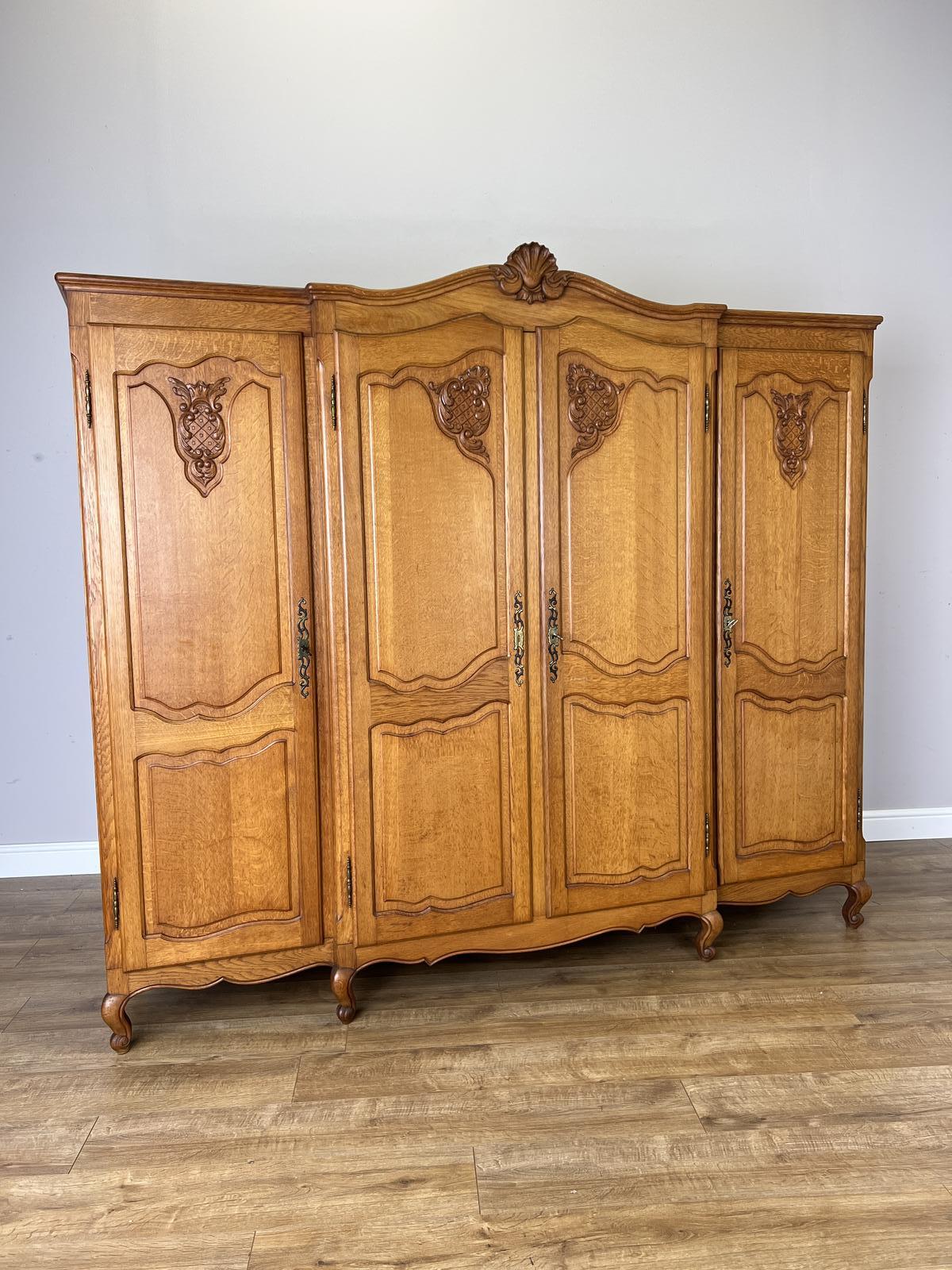 Wardrobe Vintage French Oak Four Door Carved Armoire (1 of 13) Wardrobe Vintage French Oak Four Door Carved Armoire (1 of 13)