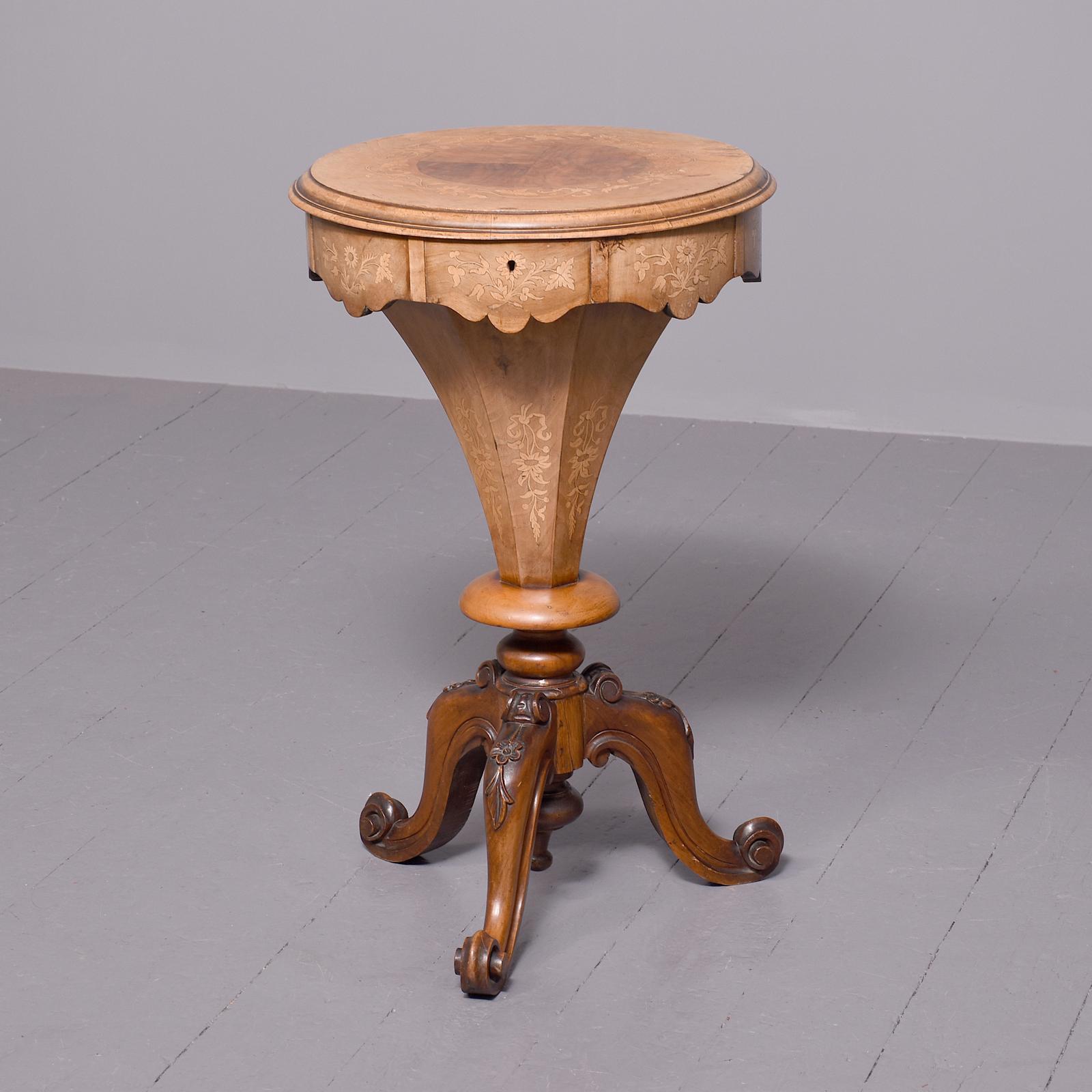 Victorian Trumpet Shaped Work Table (1 of 13)