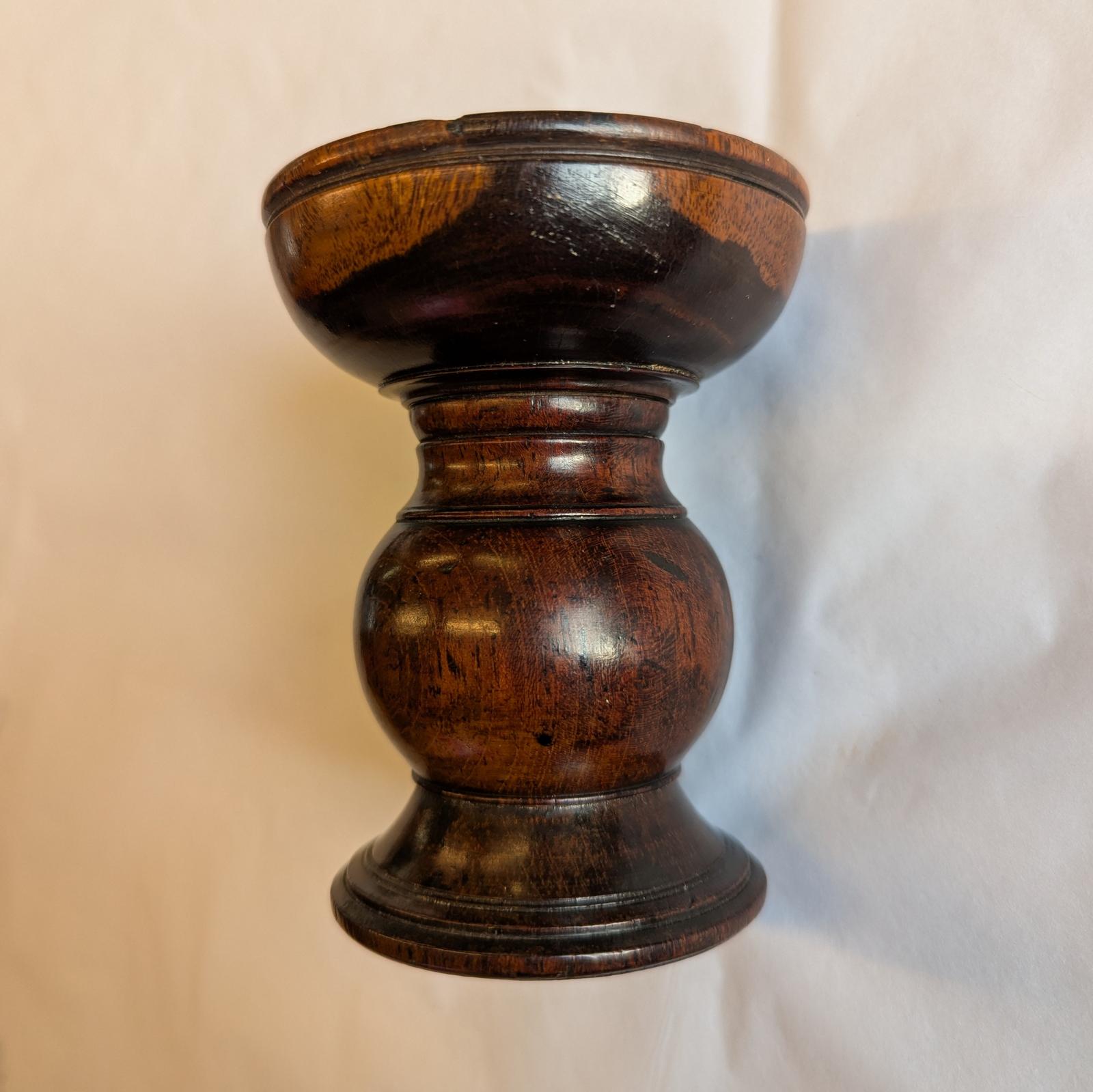 Antique Lignum Vitae Pounce Pot 18th C (1 of 10)