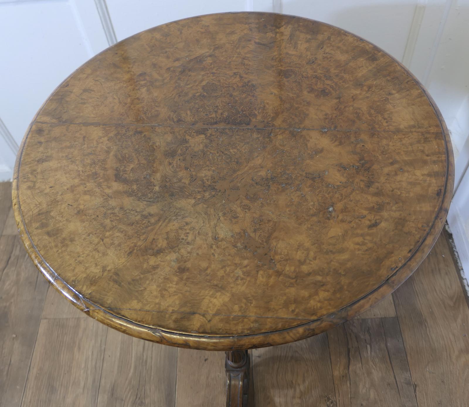 19th Century Burr Walnut Wine Table (1 of 7)