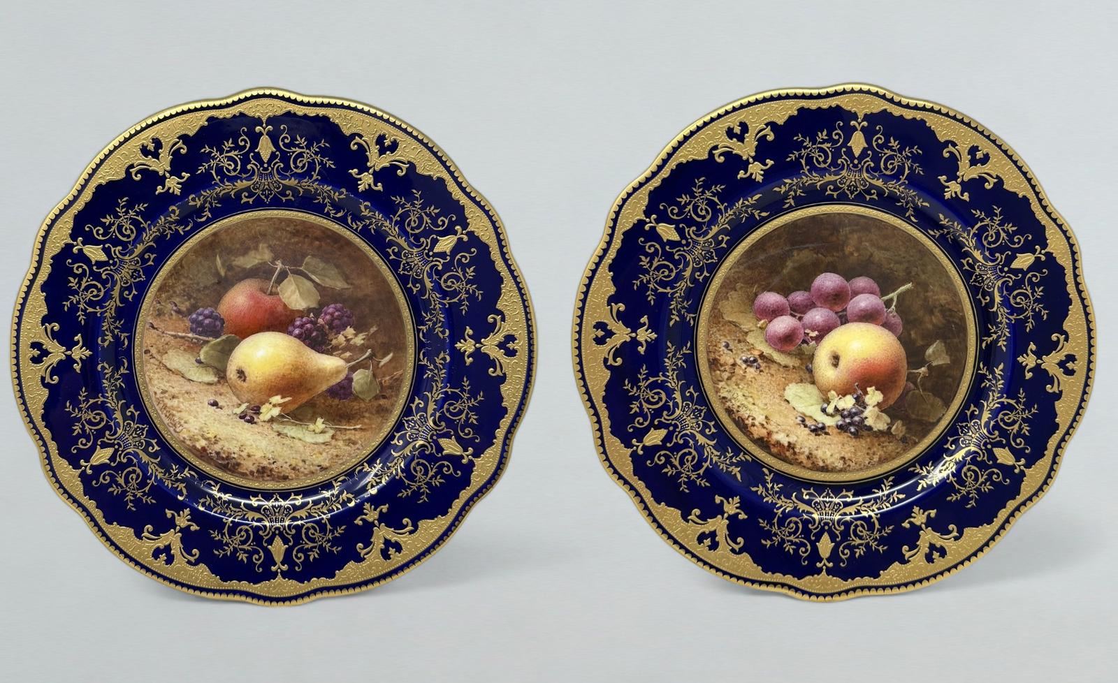 Antique Coalport Cabinet Plates Hand Painted Frederick Chivers Still Life 1910 (1 of 10)