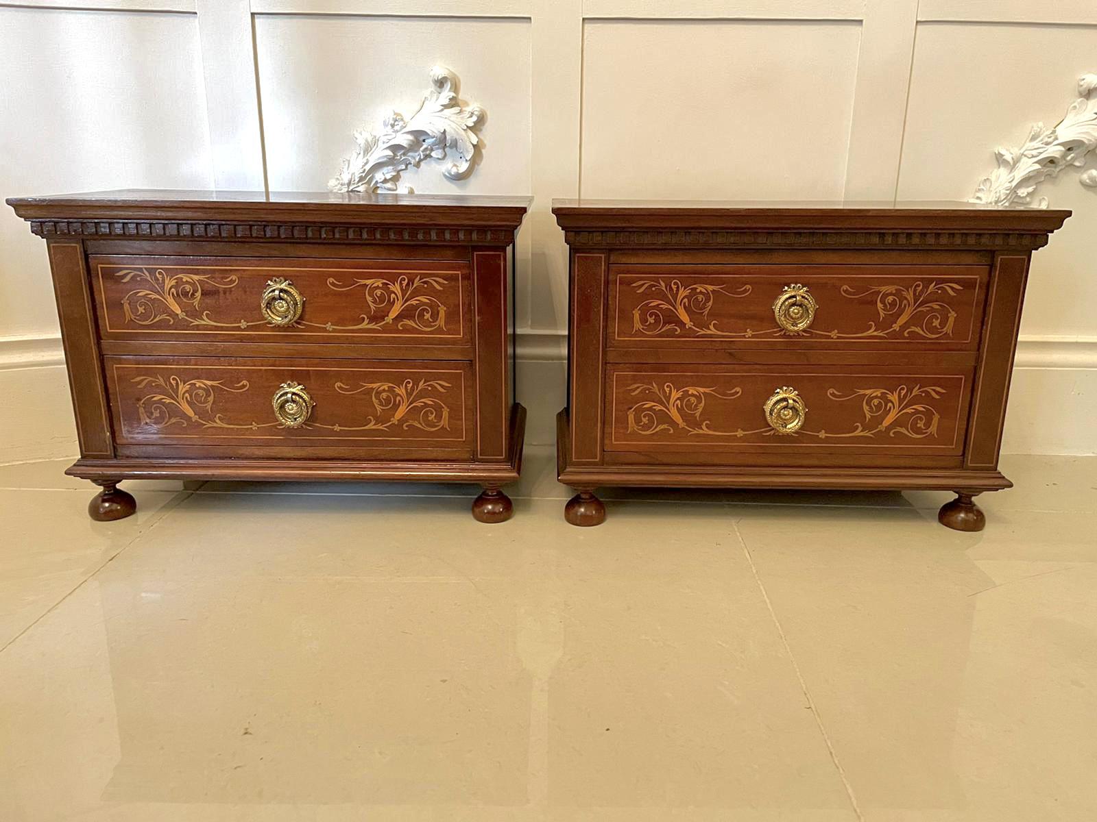 Quality Pair of Antique Edwardian Inlaid Mahogany Chests (1 of 13) Quality Pair of Antique Edwardian Inlaid Mahogany Chests (1 of 13)