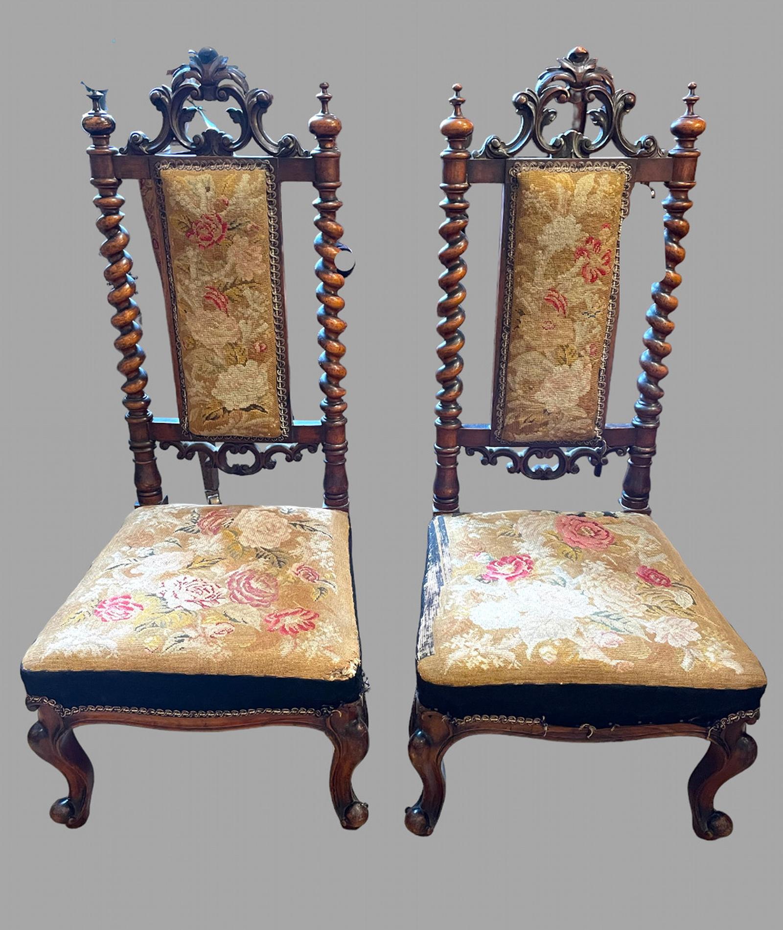 A Pair of Walnut Hall Chairs (1 of 4)