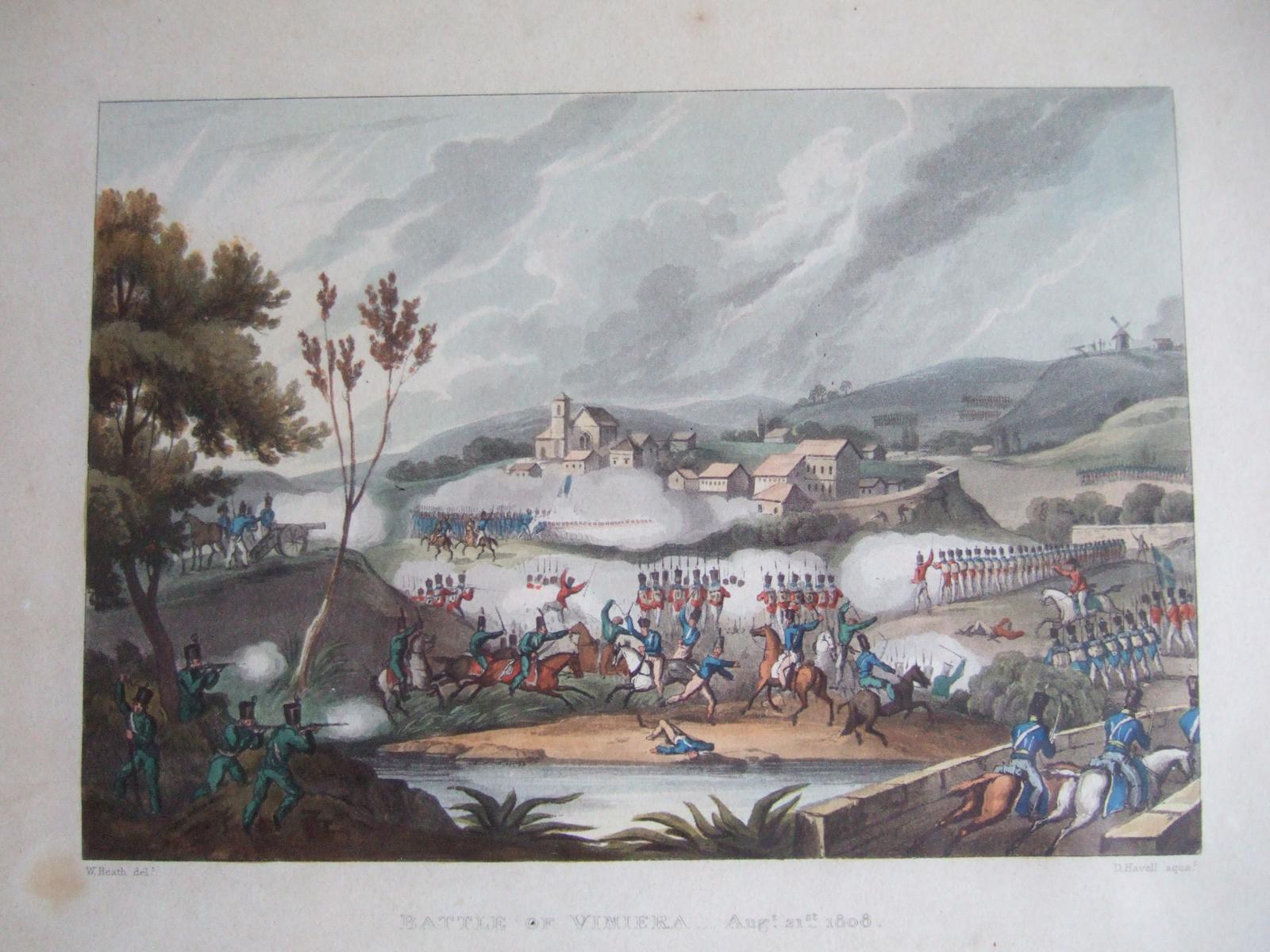 Aquatint of "The Battle of Vimiera 1808" Pub. by James Jenkins in "Martial Achievements of Great Britain & Her Allies 1799-1815" (1 of 6)