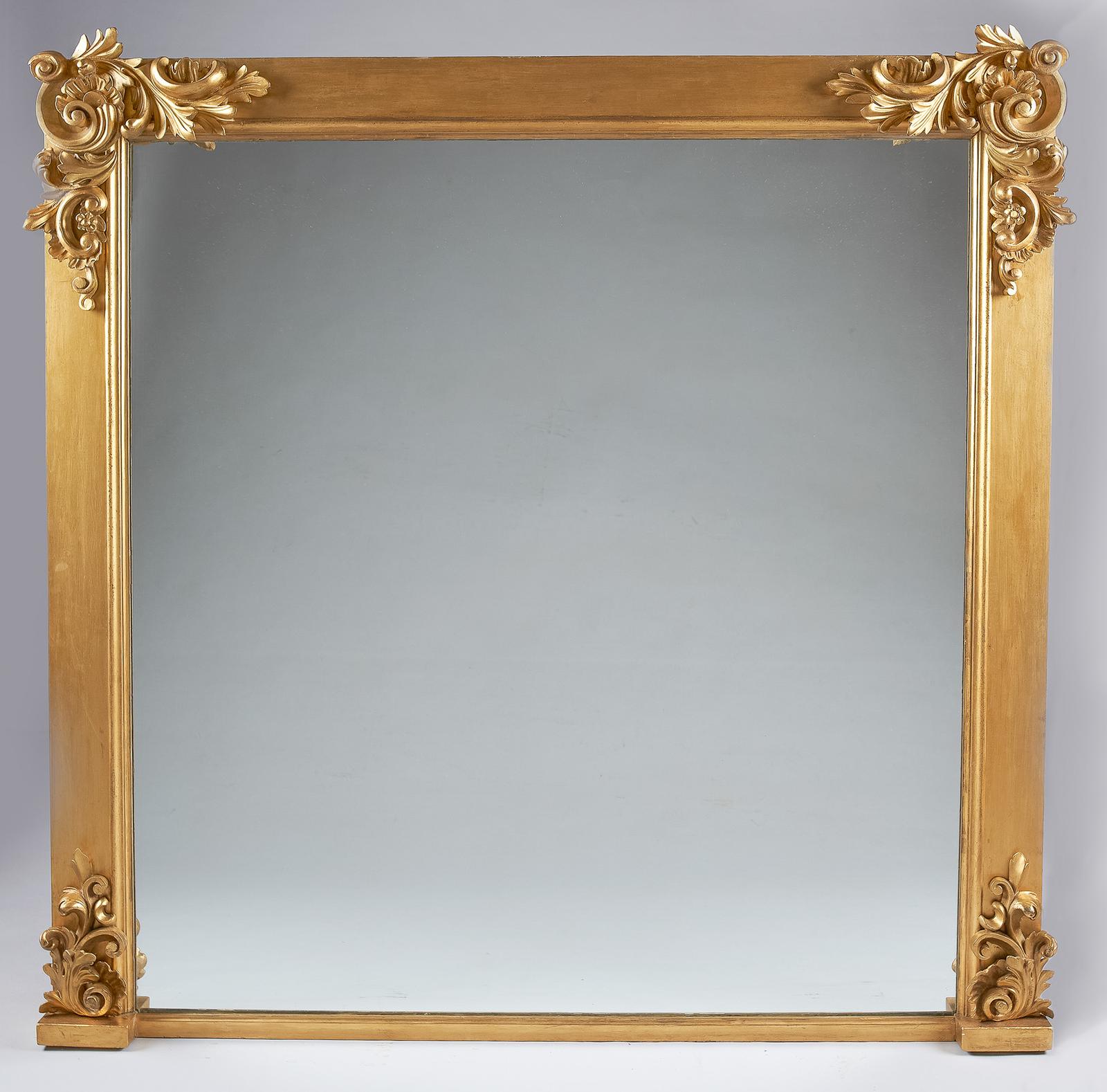 Large 19th Century English Victorian Carved Giltwood Mirror (1 of 6)