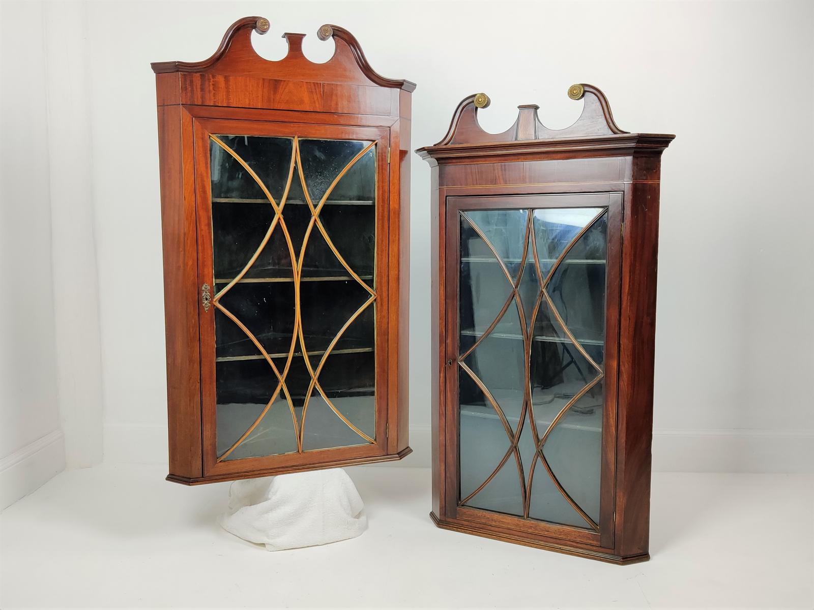 Corner Cupboards - Glazed Pair (1 of 7) Corner Cupboards - Glazed Pair (1 of 7)