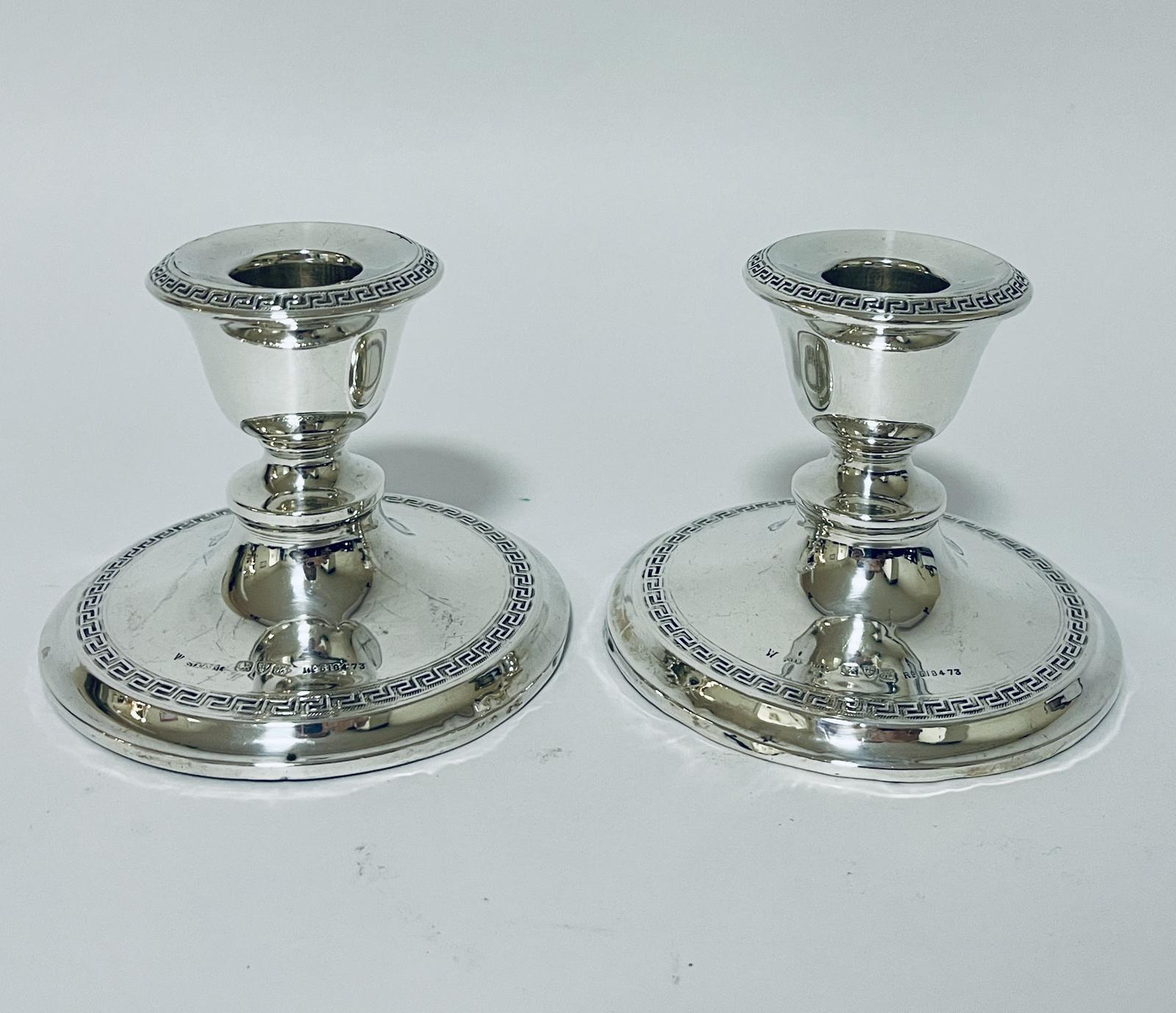 Pair of Edwardian Silver Desk Candlesticks (1 of 12) Pair of Edwardian Silver Desk Candlesticks (1 of 12)