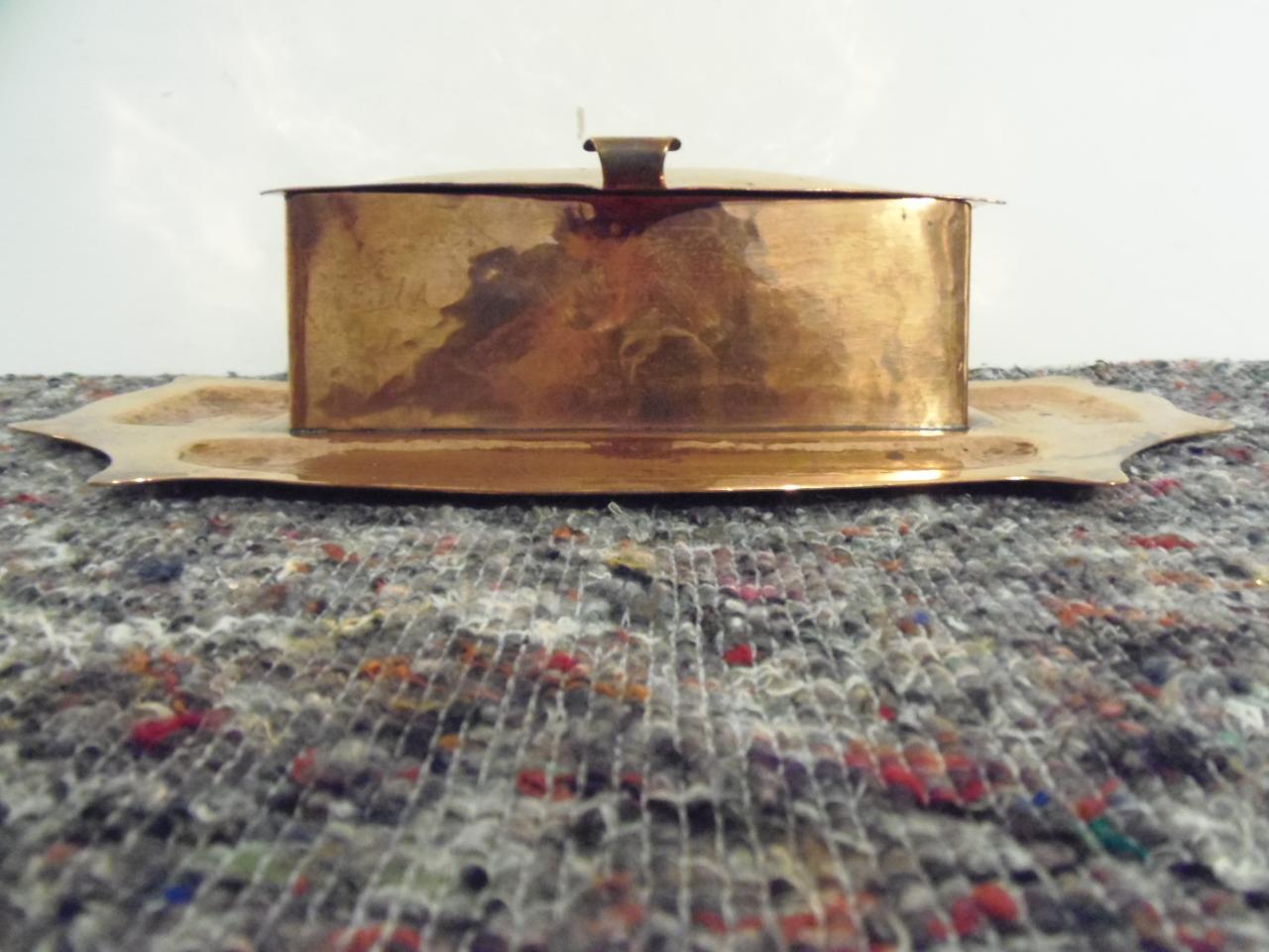 Arts & Crafts Copper Inkwell (1 of 5)