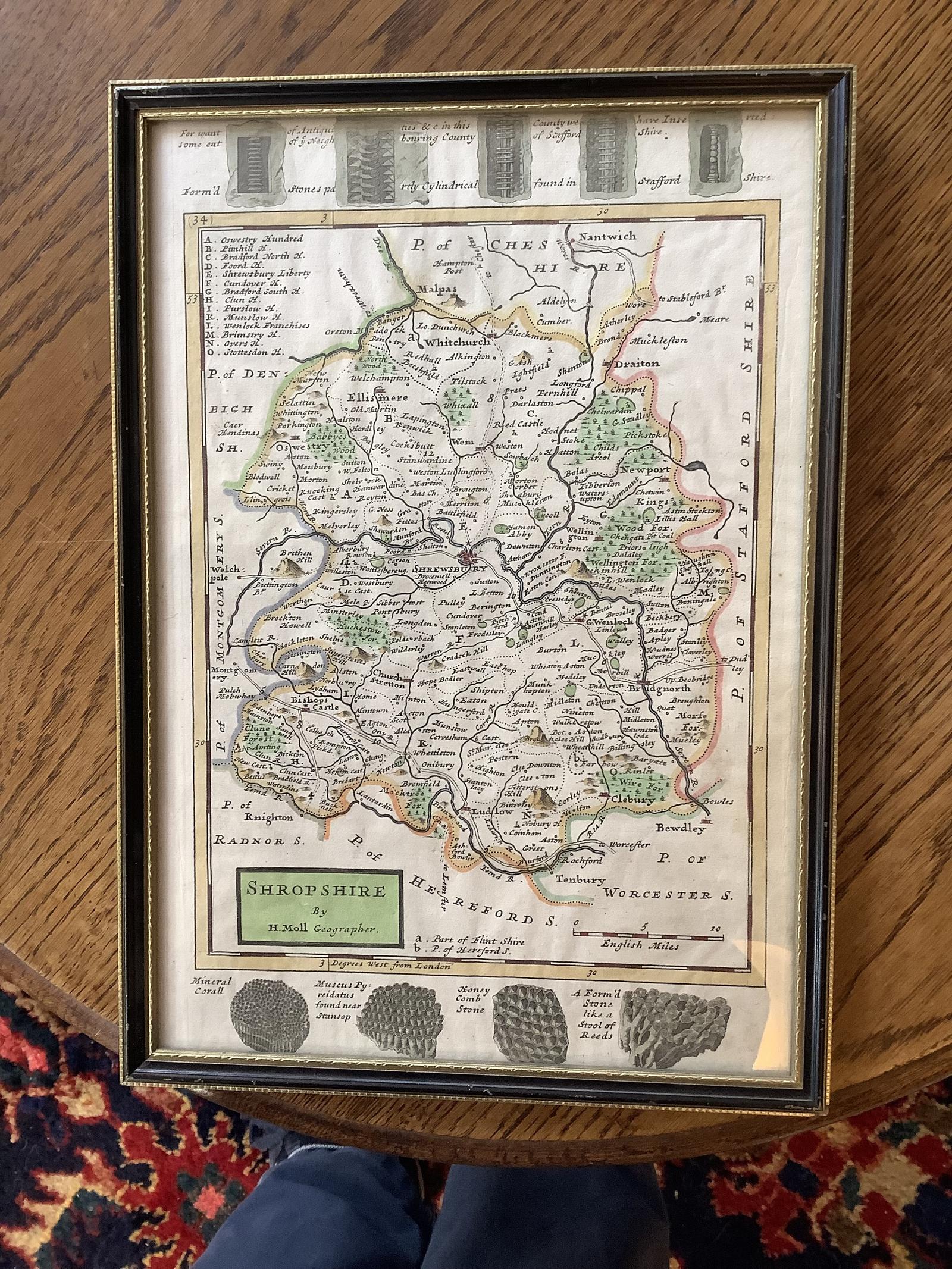 Hermann Moll (1654-1732): Map of Shropshire (1 of 4)