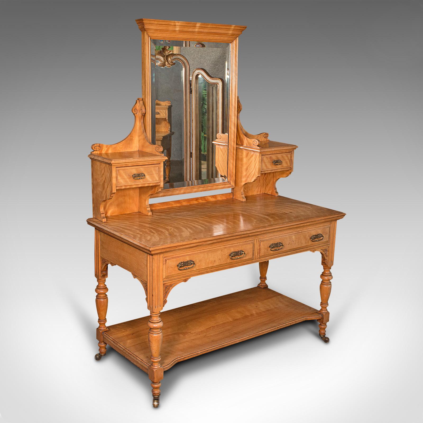 Grand Antique Dressing Table, Scottish, Satinwood, Bedroom, Vanity, Victorian (1 of 12)