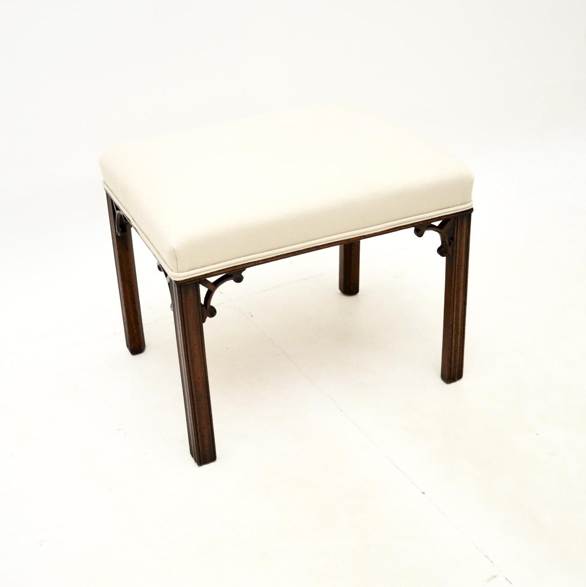 Antique Mahogany Chippendale Style Stool (1 of 5)