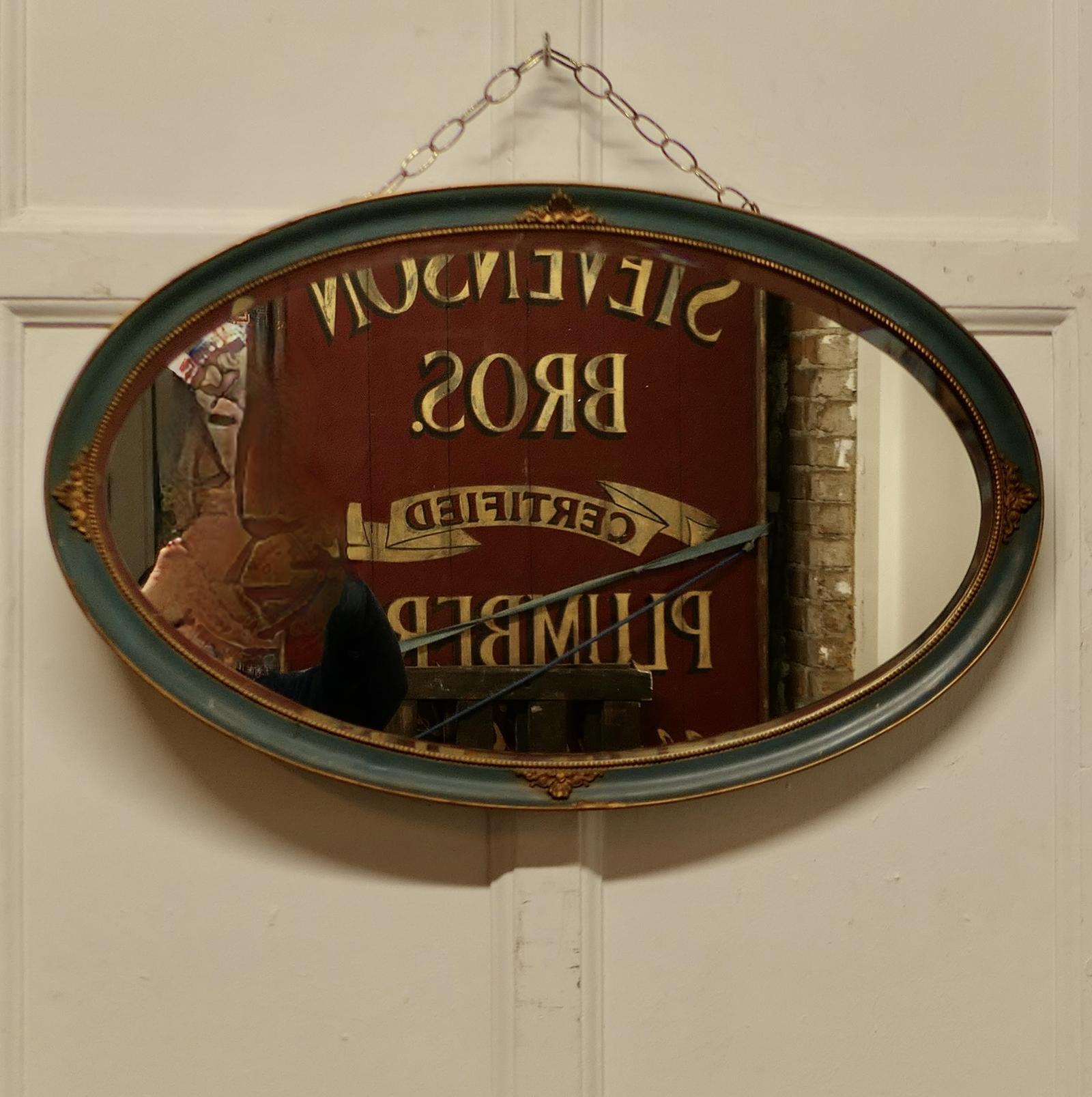 Oval Gilt and Painted Wall Mirror (1 of 7)