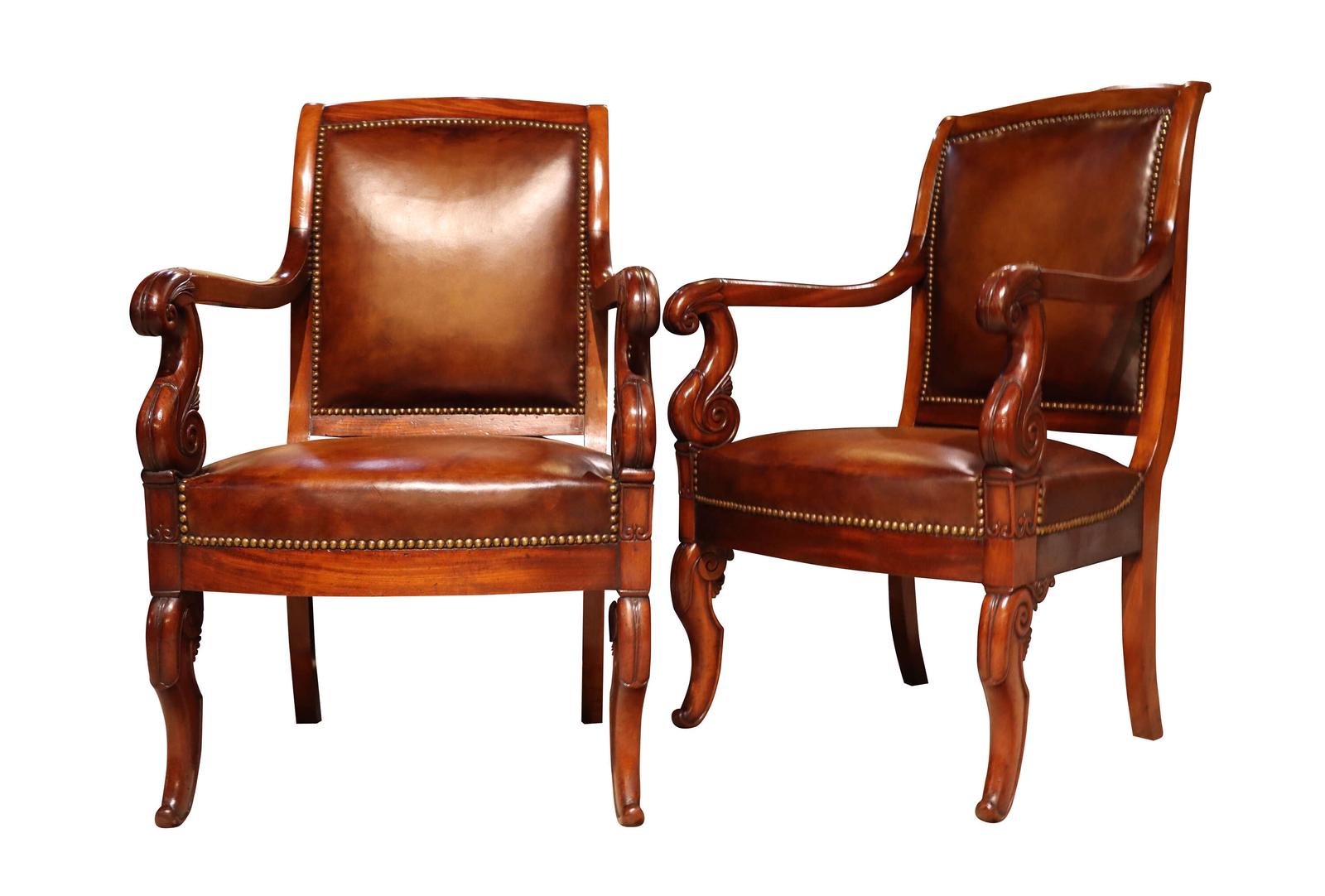 A Fine Pair of Regency Mahogany Library Armchairs (1 of 7) A Fine Pair of Regency Mahogany Library Armchairs (1 of 7)