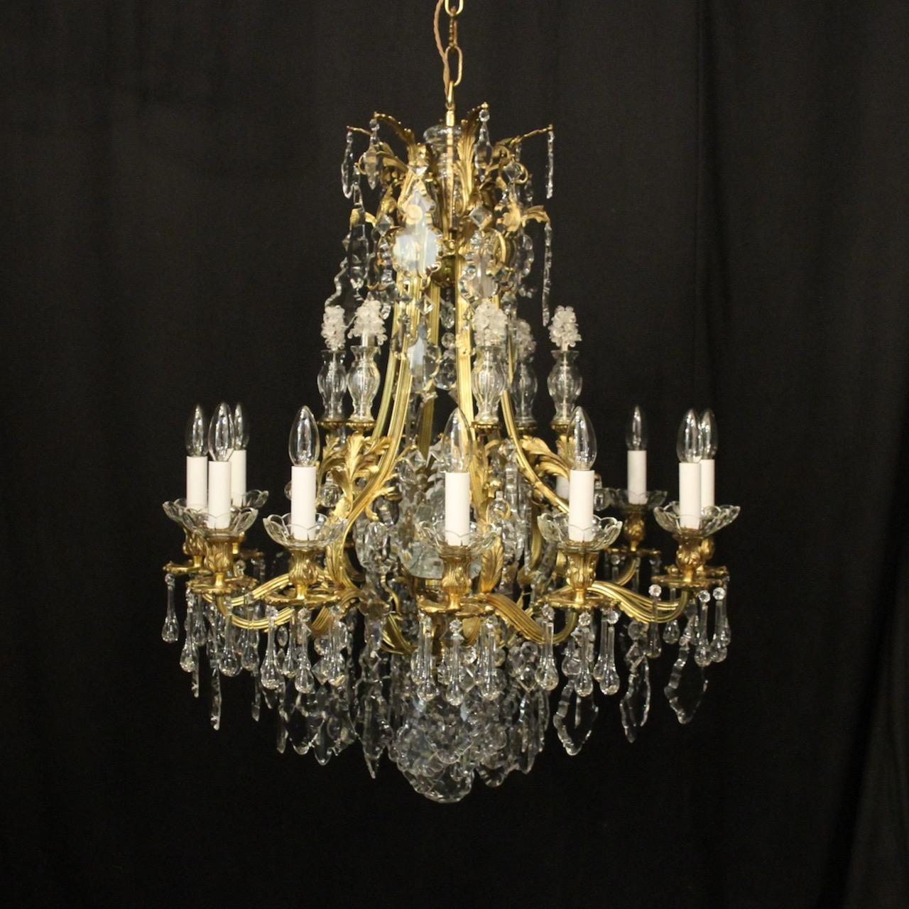 French Gilded Bronze 13 Light Antique Chandelier (1 of 10)