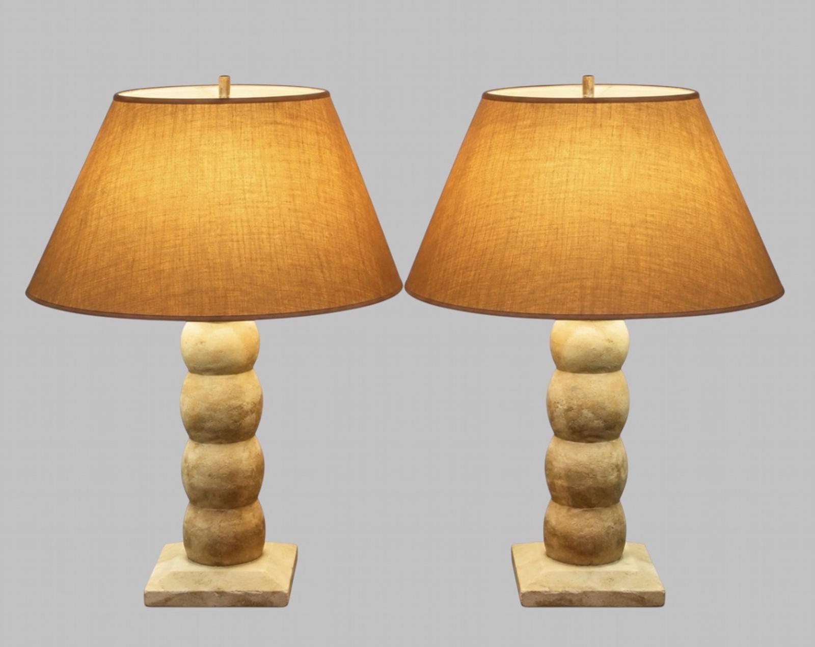 Pair of Hand Carved Jacaranda Wood Table Lamps (1 of 5) Pair of Hand Carved Jacaranda Wood Table Lamps (1 of 5)