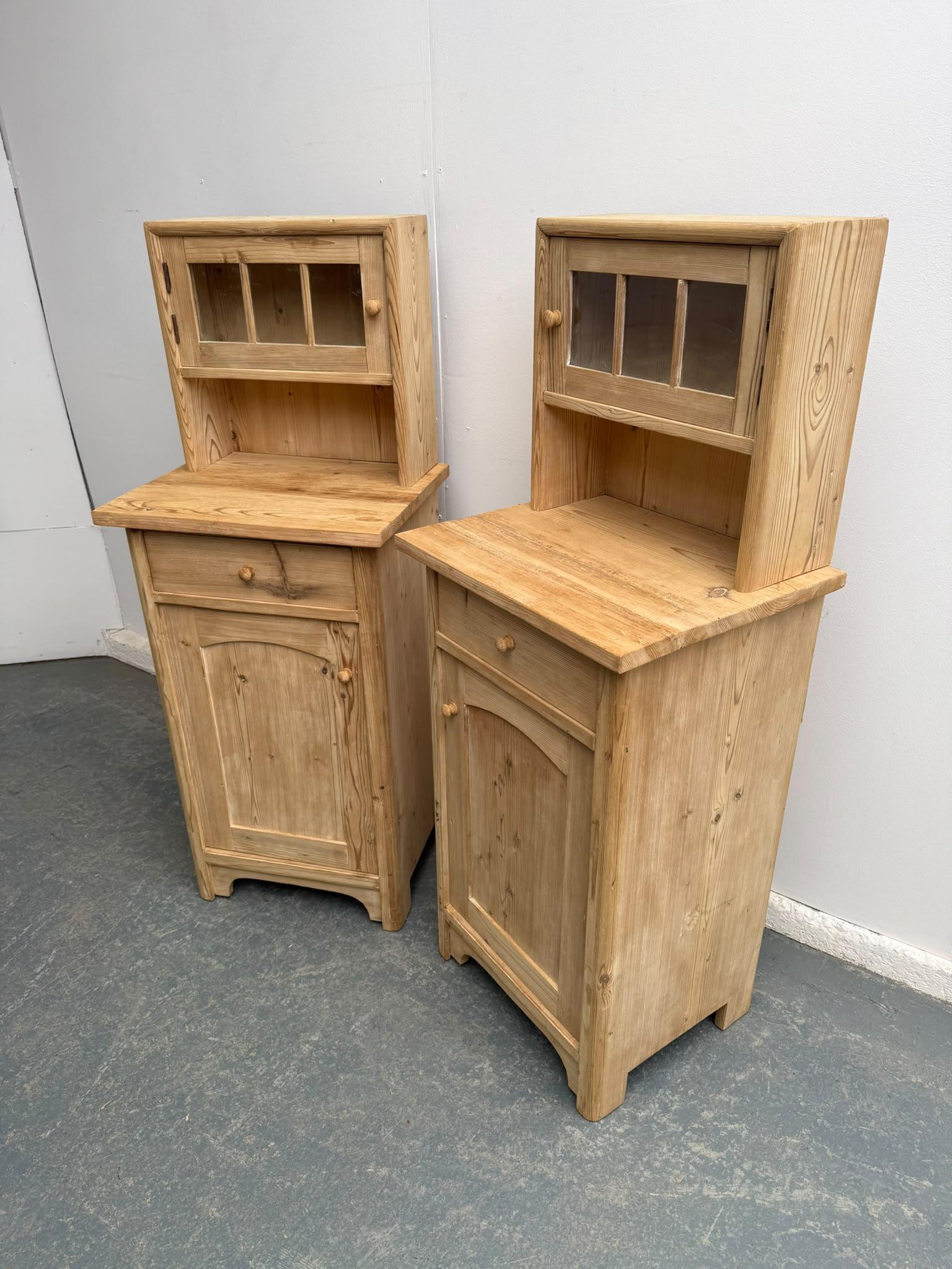 A Lovely Pair of Glazed Antique/old Pine Upstand Bedside Cabinets to Wax/paint (1 of 9) A Lovely Pair of Glazed Antique/old Pine Upstand Bedside Cabinets to Wax/paint (1 of 9)