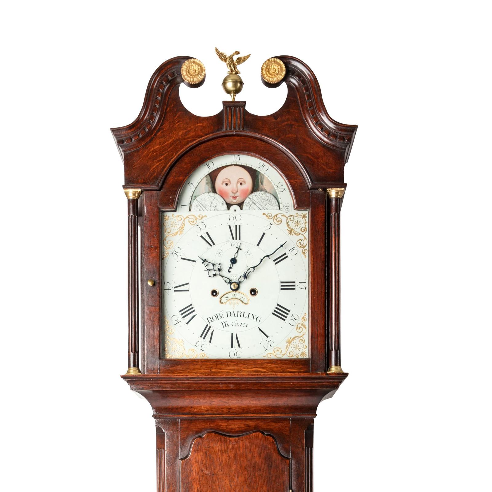 Moonphase Oak Longcase Clock - Robert Darling of Melrose (1 of 3)