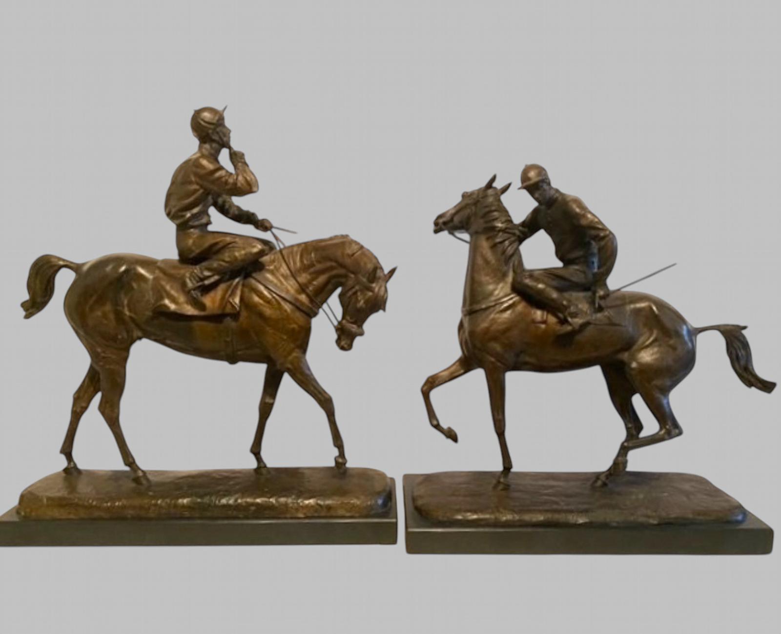 A.Tchernochtchekov - Pair of Russian Patinated Bronze Racehorse's (1 of 7) A.Tchernochtchekov - Pair of Russian Patinated Bronze Racehorse's (1 of 7)