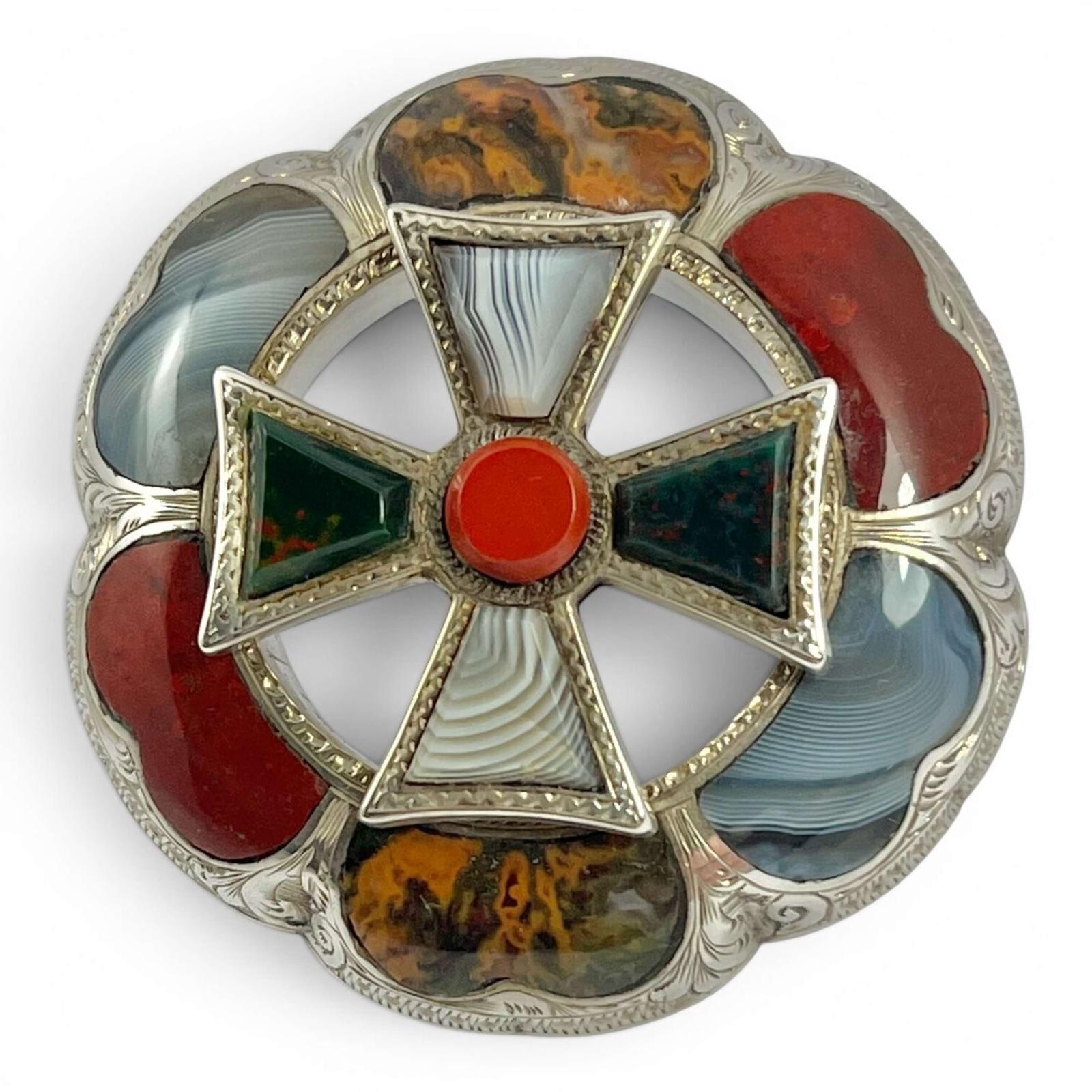 Scottish Large Antique Silver Agate Pebble Brooch c.1860 (1 of 4) Scottish Large Antique Silver Agate Pebble Brooch c.1860 (1 of 4)