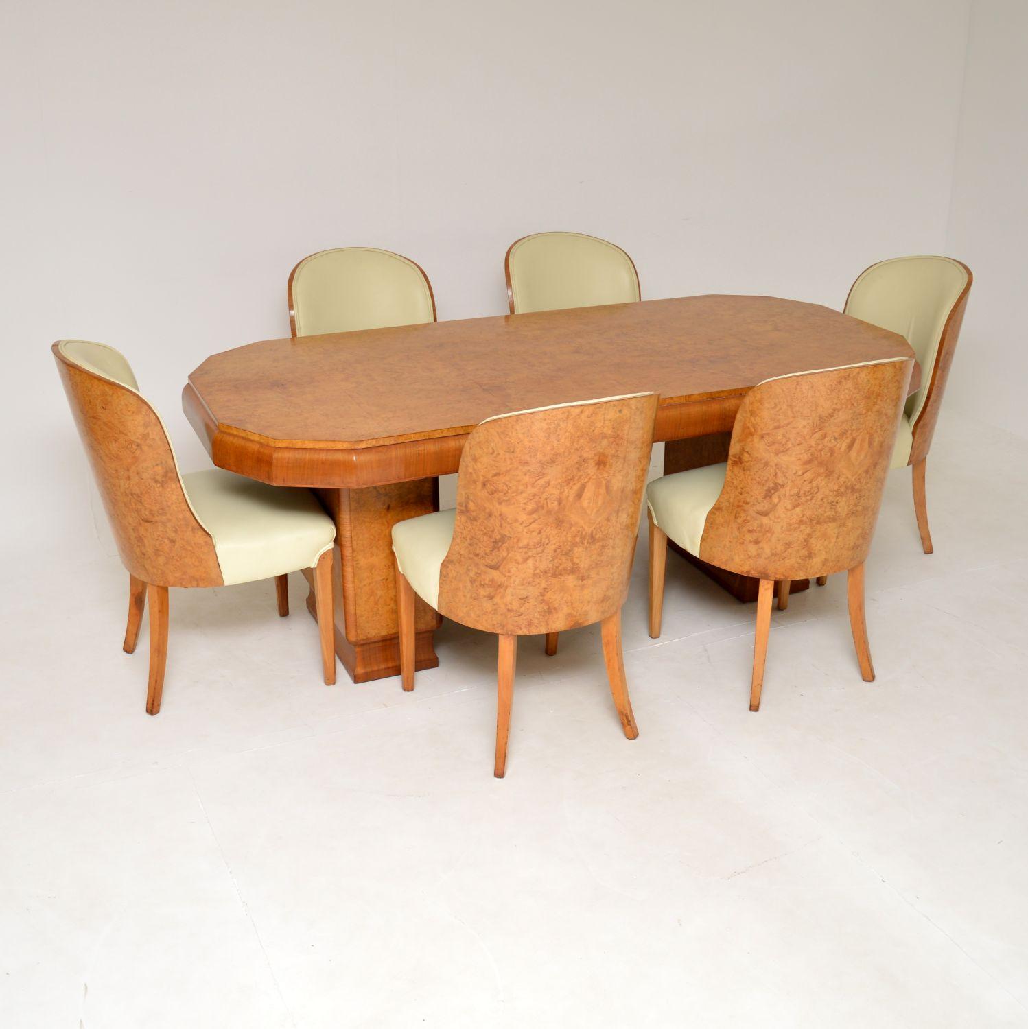 Art Deco Burr Walnut Dining Table & Cloud Back Chairs by Epstein (1 of 15) Art Deco Burr Walnut Dining Table & Cloud Back Chairs by Epstein (1 of 15)