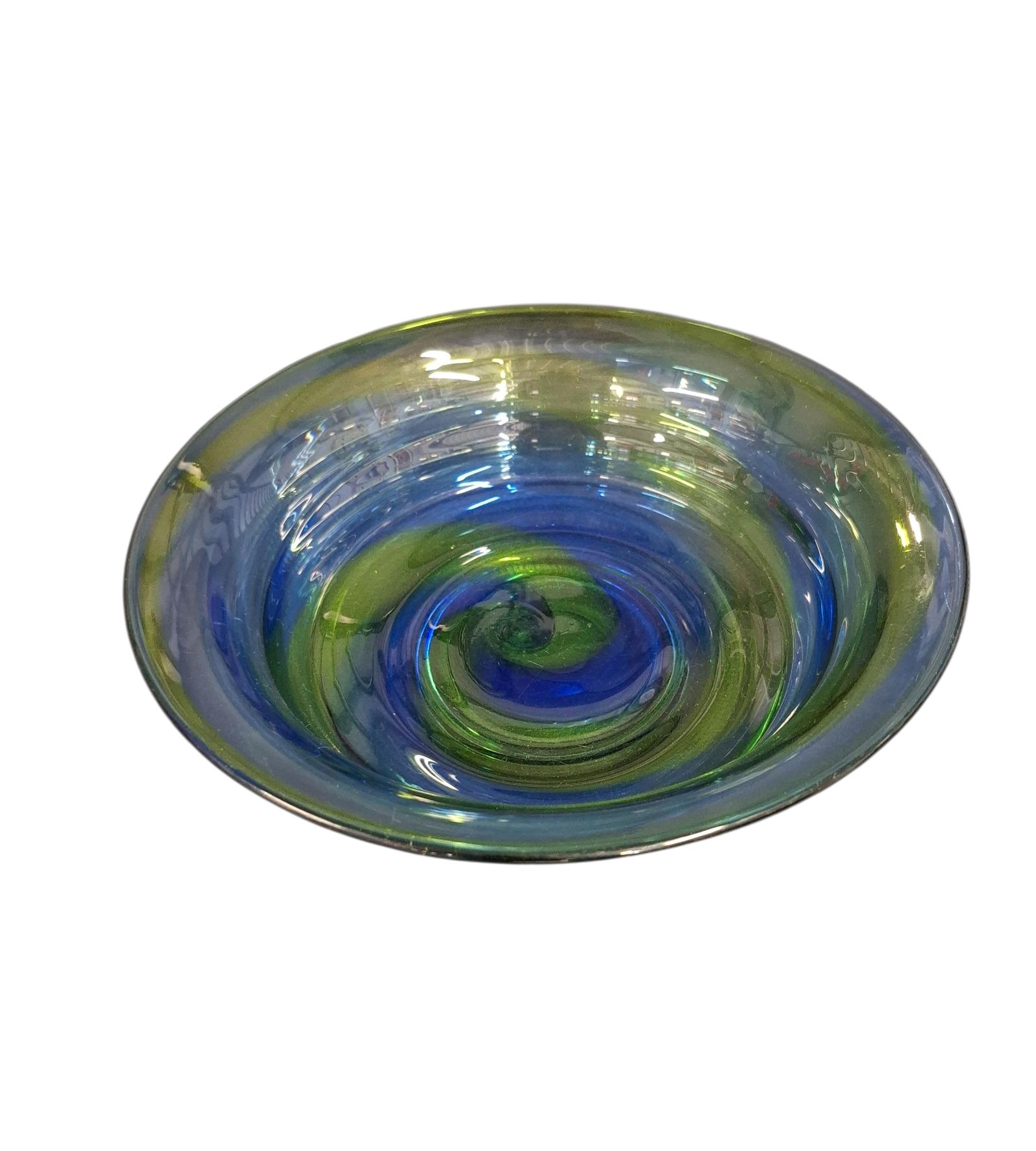Quality Glass Fruit Bowl in Blue & Green (1 of 3)