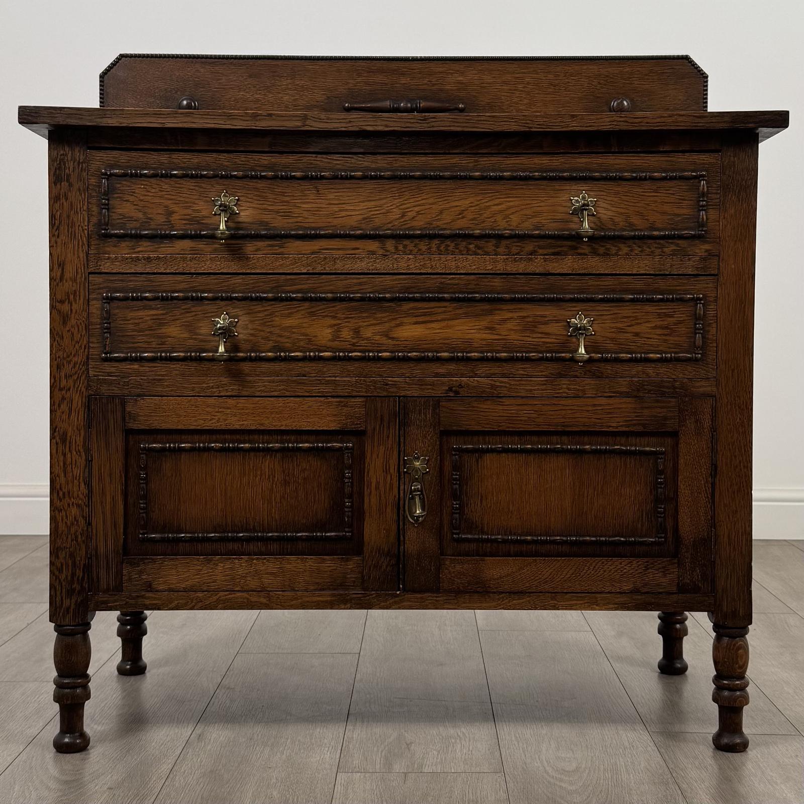 Antique 20th Century Jacobean Style Cupboard In Oak (1 of 12)