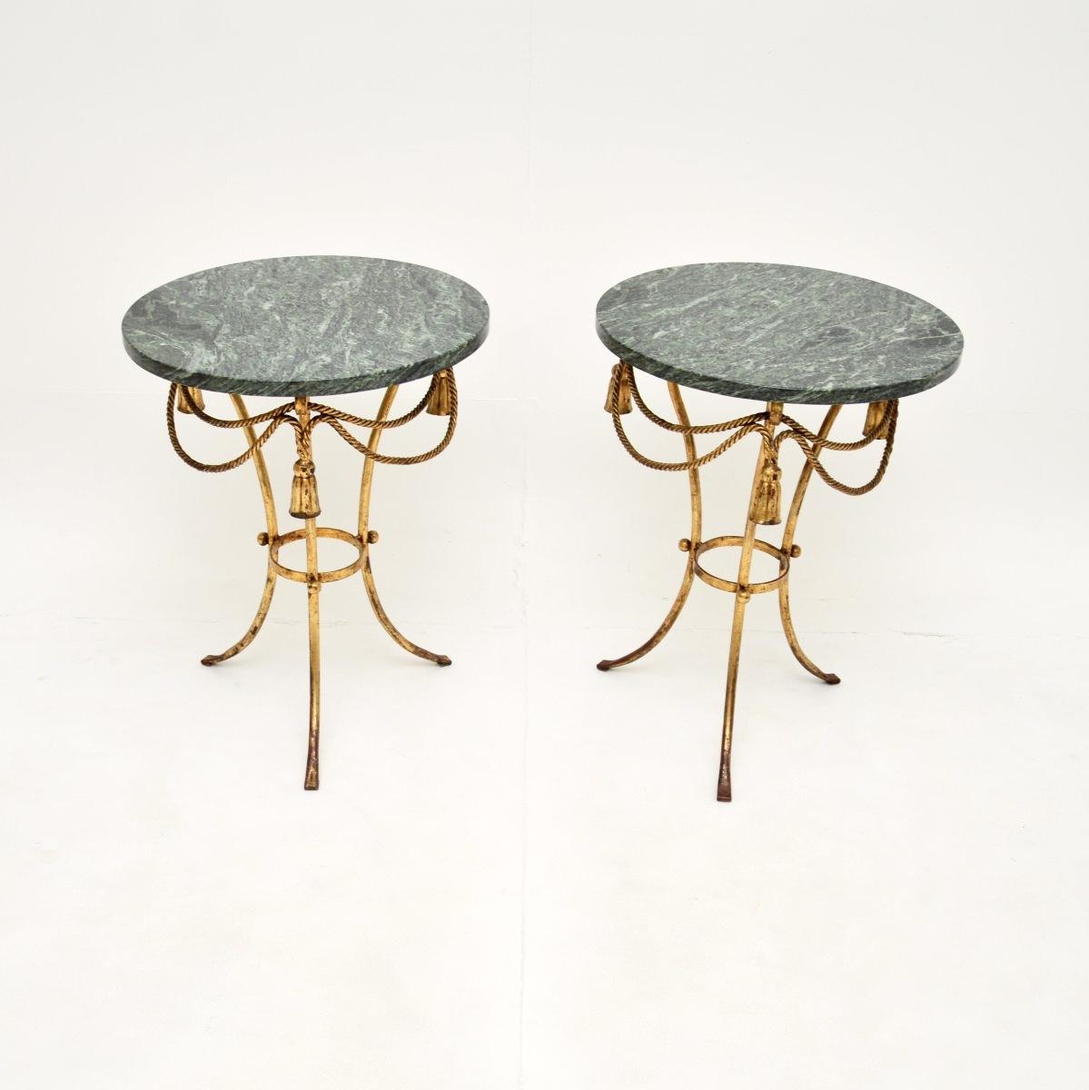 Pair of Italian Gilt Metal & Marble Side Tables (1 of 9)