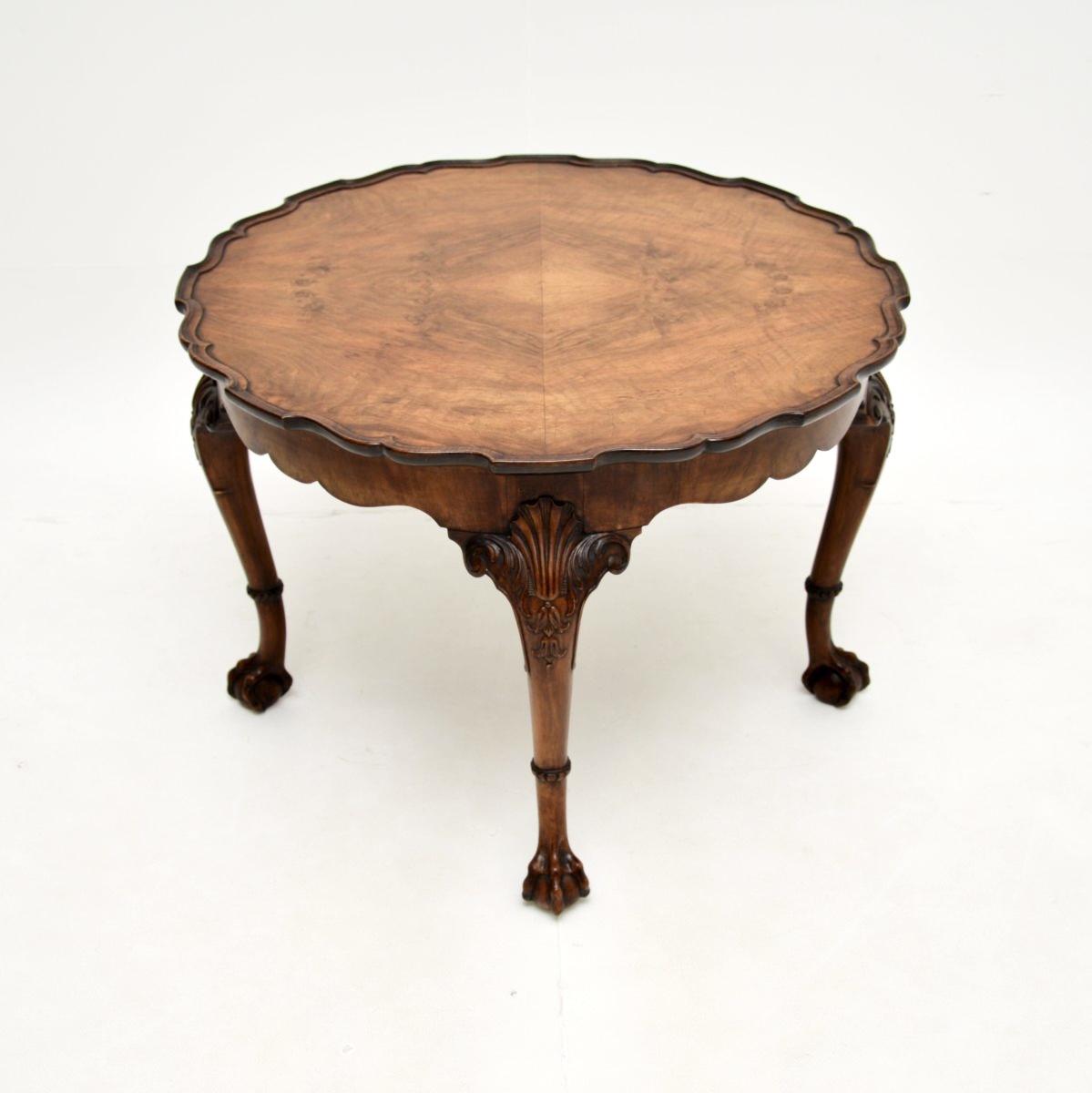 Antique Figured Walnut Pie Crust Coffee Table (1 of 7)