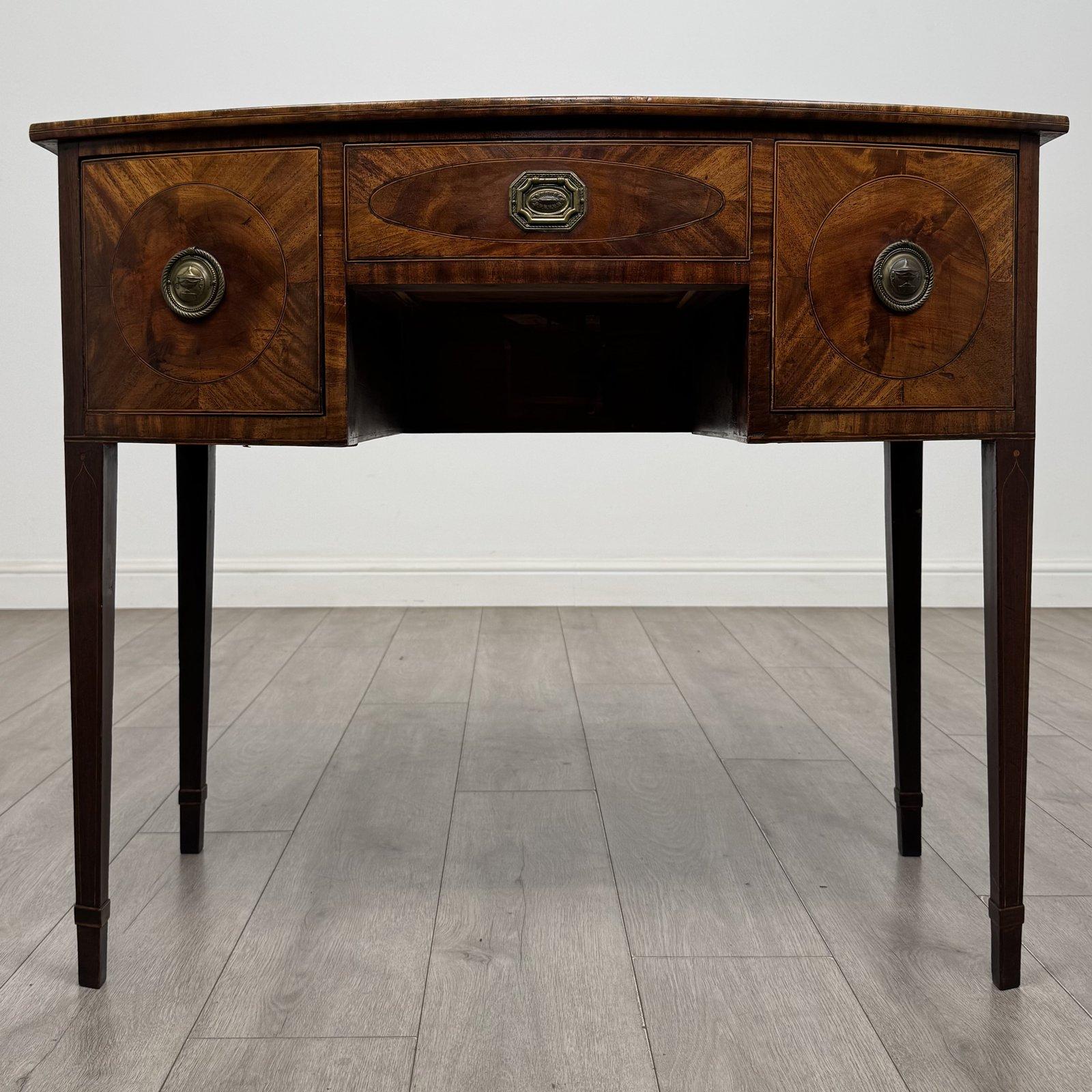 Antique Georgian Mahogany Bow Front Side Table | Inlaid Drawers | AF-6619 (1 of 12) Antique Georgian Mahogany Bow Front Side Table | Inlaid Drawers | AF-6619 (1 of 12)