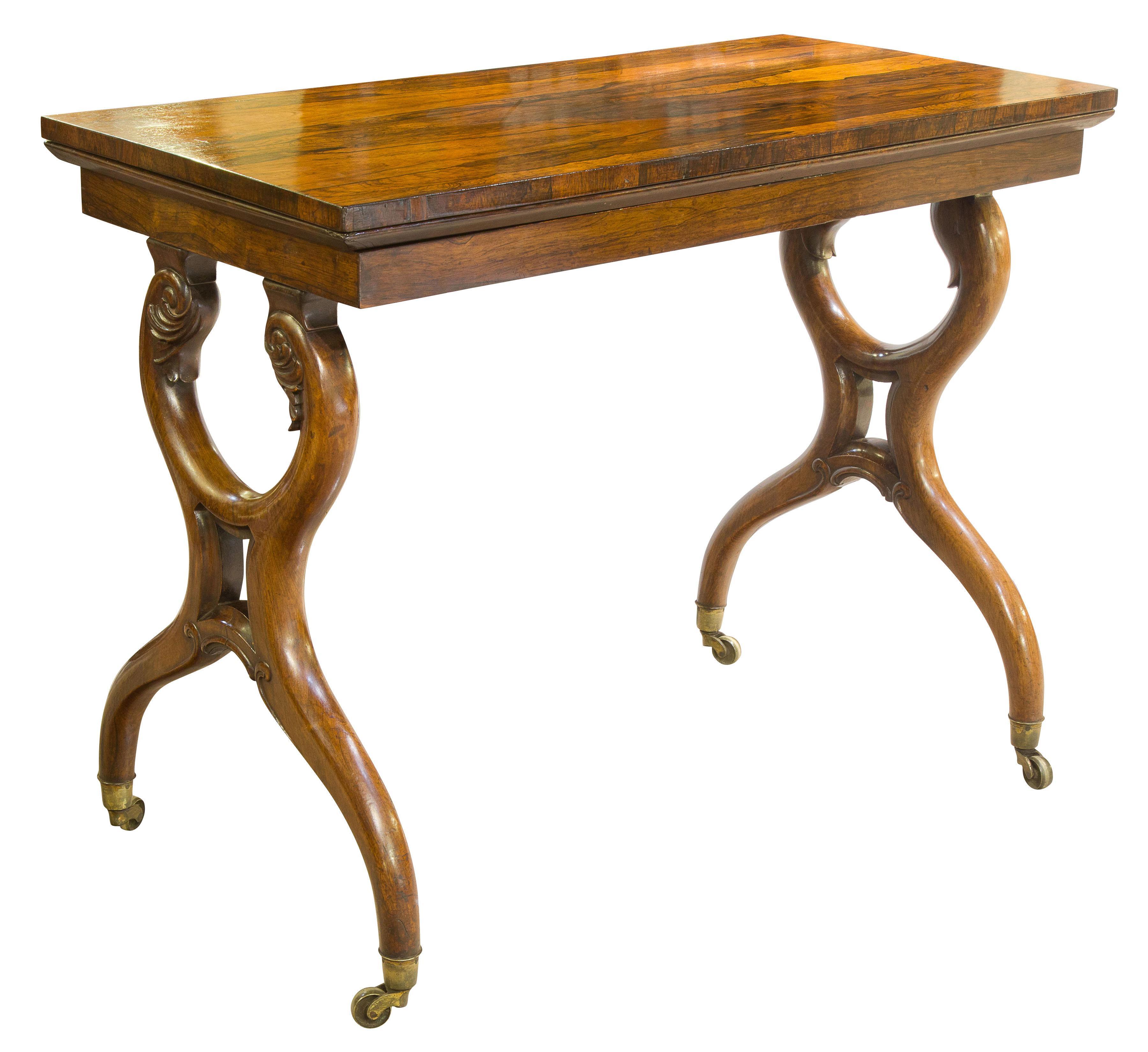 Regency rosewood fold over card table (1 of 1)