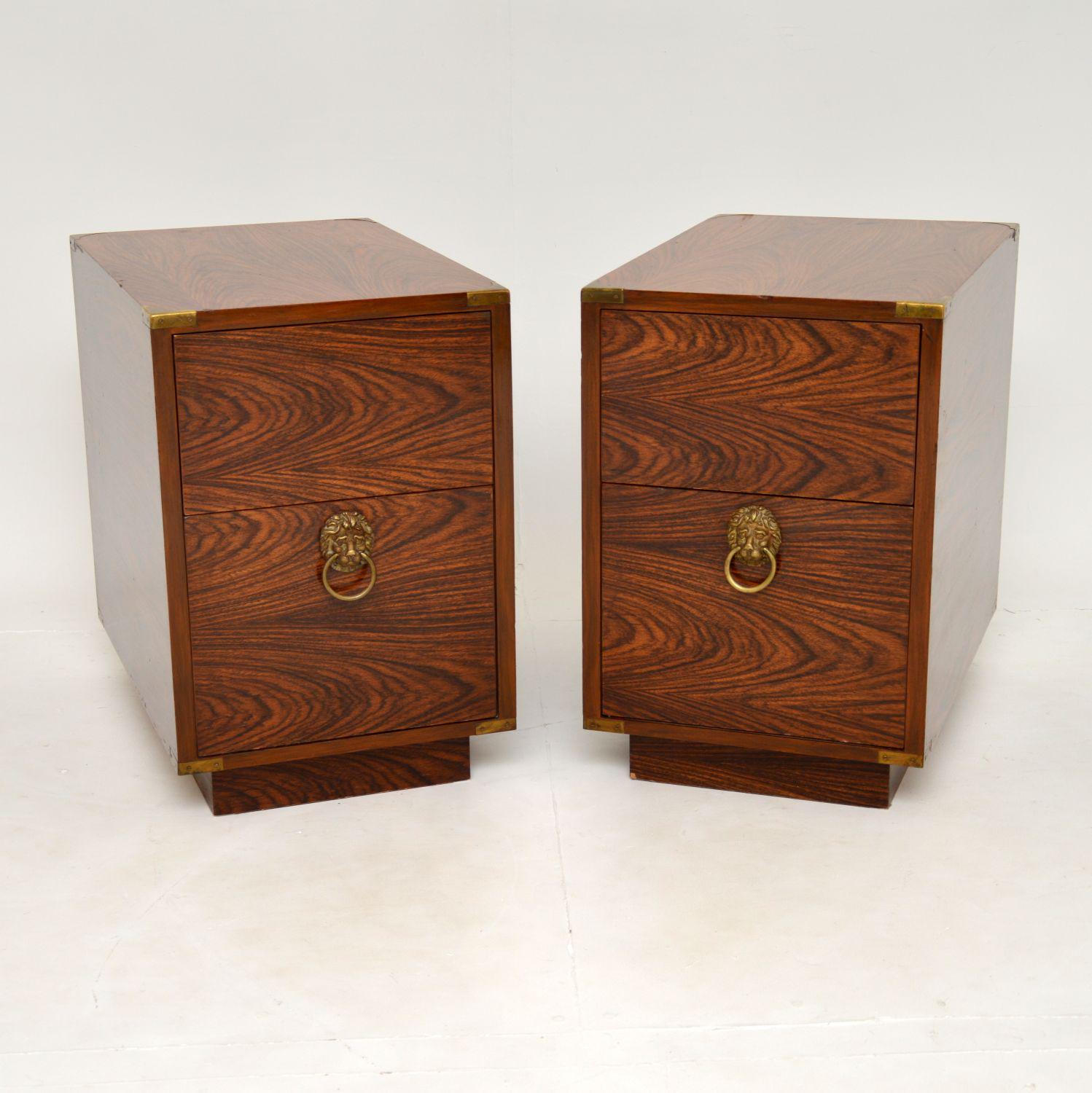 Pair of Military Campaign Style Rosewood Side Chests (1 of 10) Pair of Military Campaign Style Rosewood Side Chests (1 of 10)