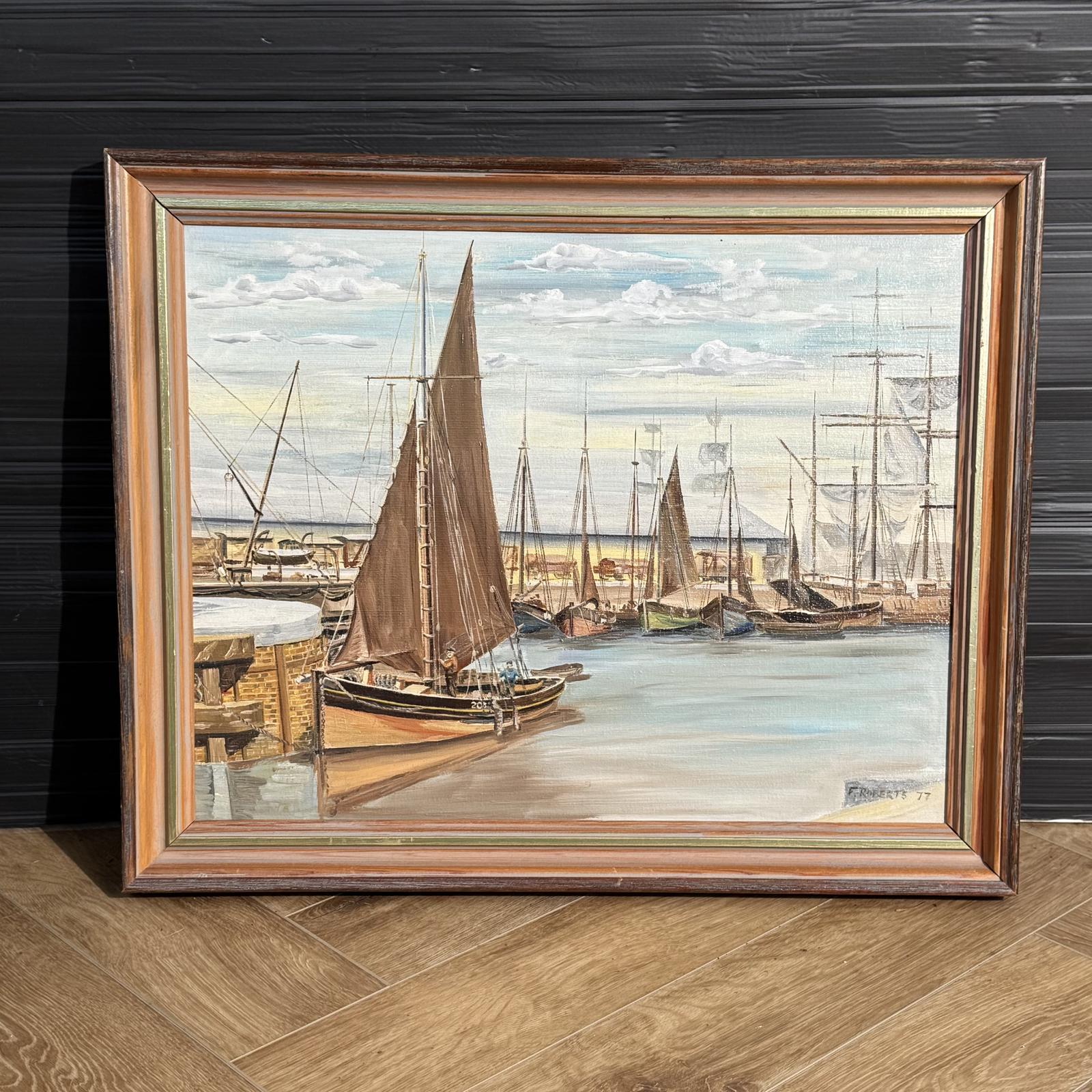 Oil Painting of Kings Lynn Harbour in 1906 (1 of 7)