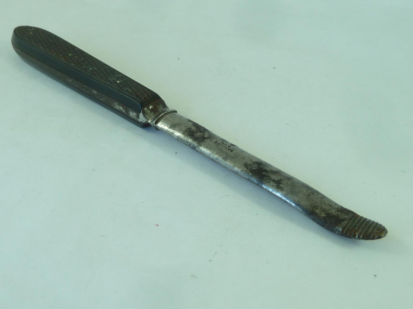 Trephine Trepanning Instrument Elevator Bone Savigny Marked Antique (1 of 6)