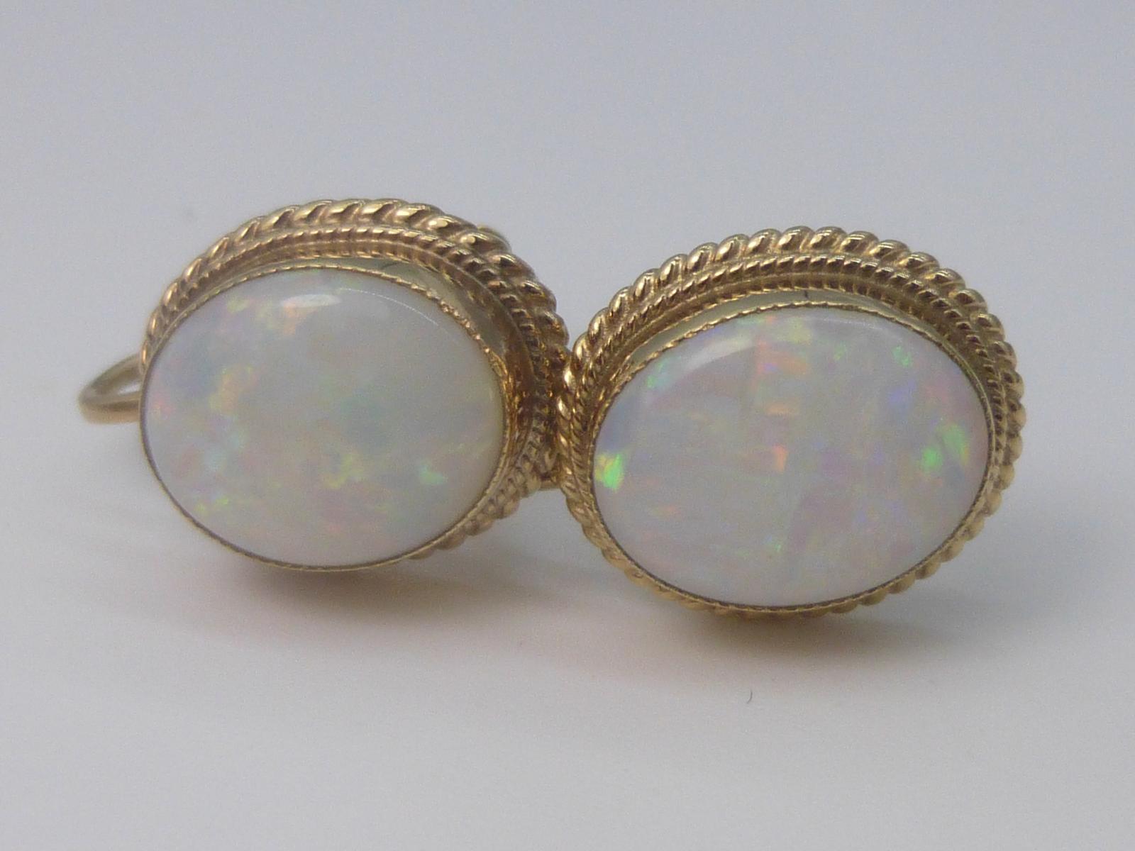 Gold & Opal Screw Earrings (1 of 5)