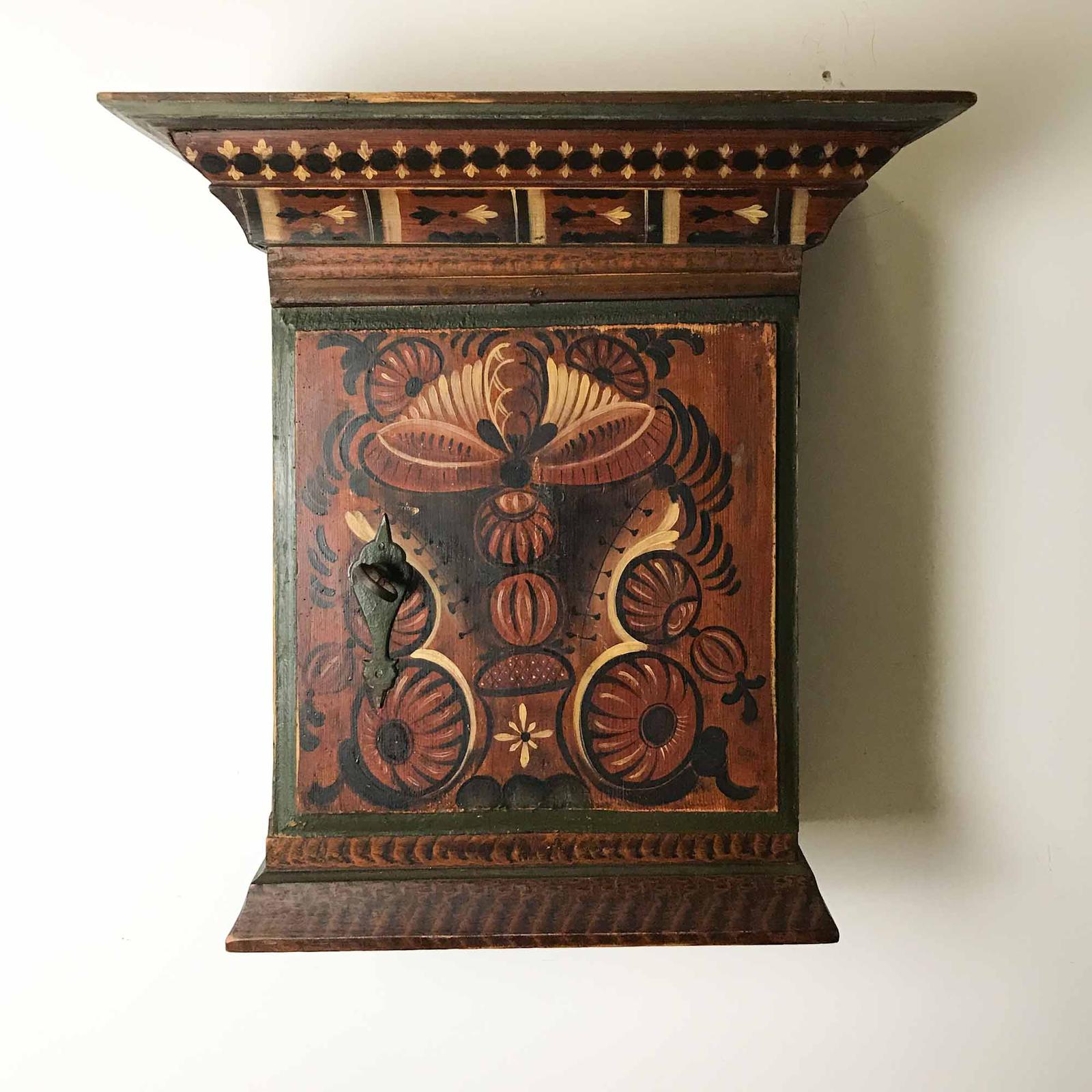 19th Century Scandinavian Folk Art Painted Wall Cupboard (1 of 15) 19th Century Scandinavian Folk Art Painted Wall Cupboard (1 of 15)