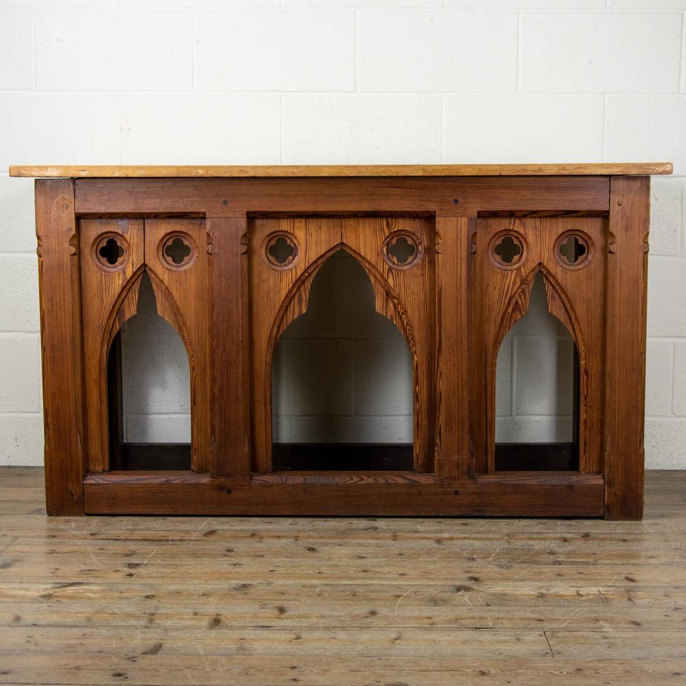 Antique Carved Pitch Pine Altar Table (1 of 10) Antique Carved Pitch Pine Altar Table (1 of 10)