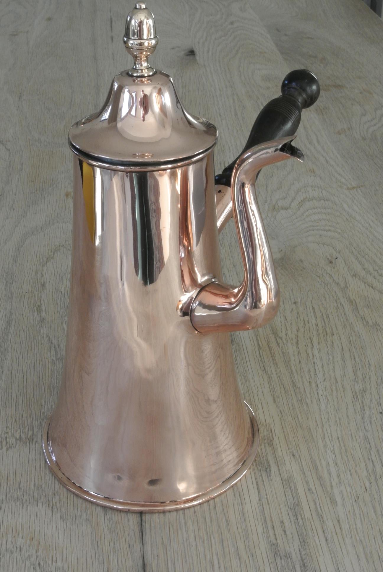 Fine Victorian Copper Coffee Pot Dovetail Seam & Acorn Finial by E.V. Wilkes (1 of 11)