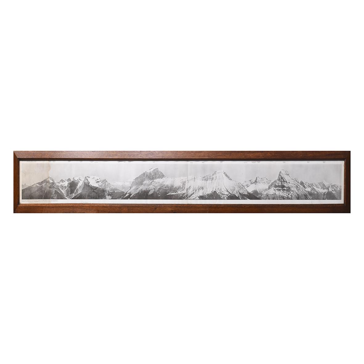 Massive Oak Framed Photograph of Canadian Mountains (1 of 6)