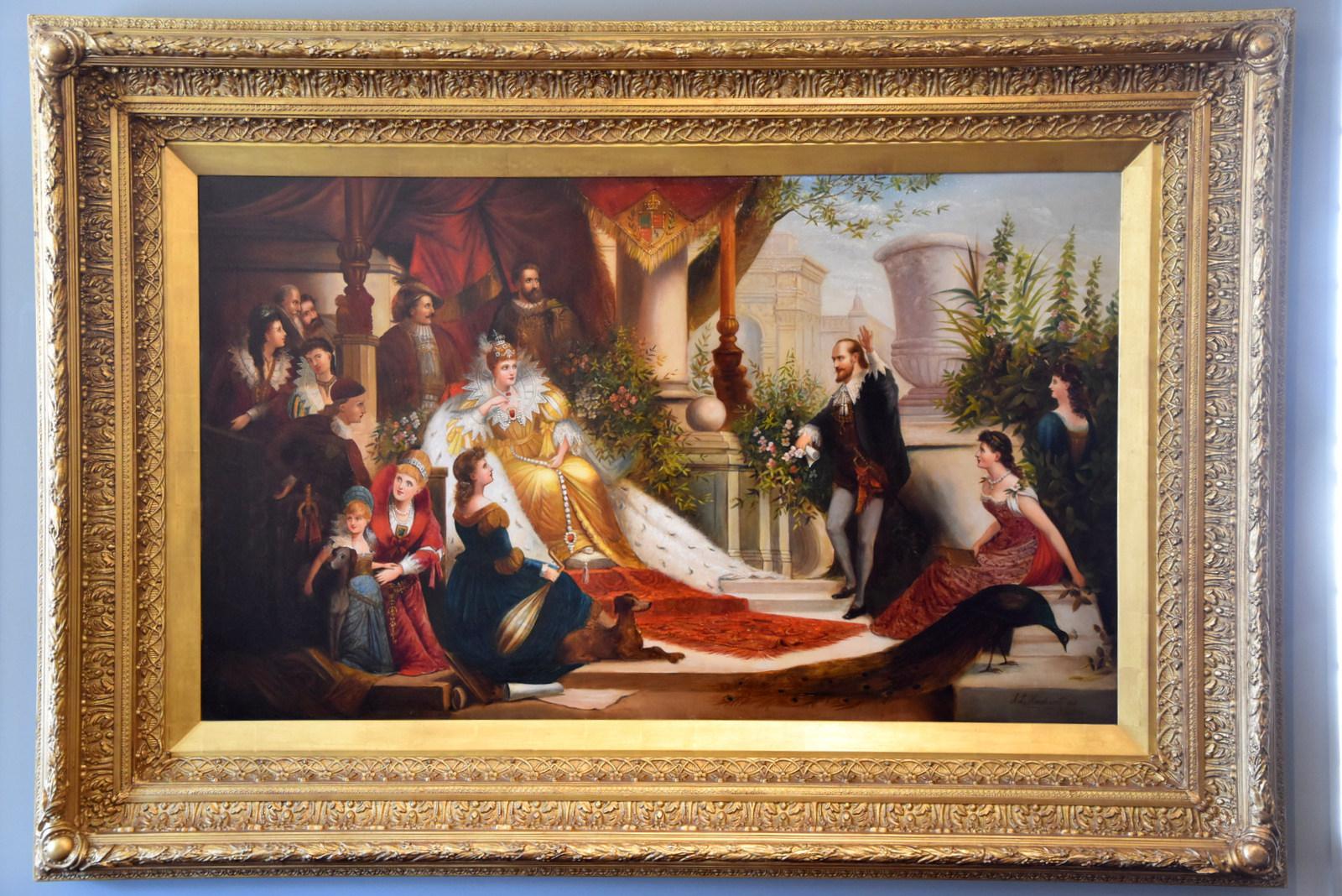 Oil Painting by Jack Leigh Wardleworth "Sir Walter Raleigh Regaling Queen Elizabeth with Tales of the New World" (1 of 7)