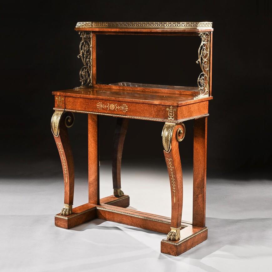 Regency Amboyna & Brass Inlaid Gilt Bronze Mounted Pier Table (1 of 9)
