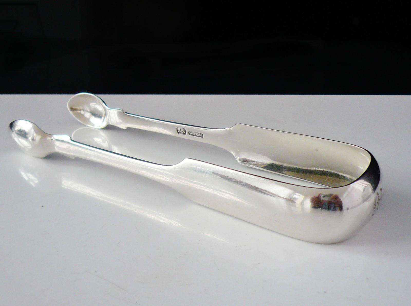 Scottish Provincial Silver Sugar Tongs, WICK c.1830, John Sellar (1 of 6) Scottish Provincial Silver Sugar Tongs, WICK c.1830, John Sellar (1 of 6)