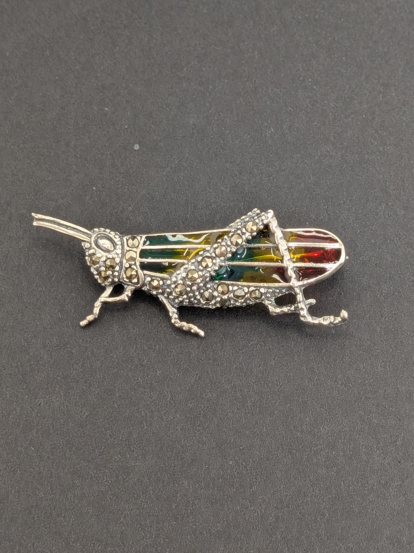 Plique-à-jour & Silver Locust Brooch (1 of 7) Plique-à-jour & Silver Locust Brooch (1 of 7)