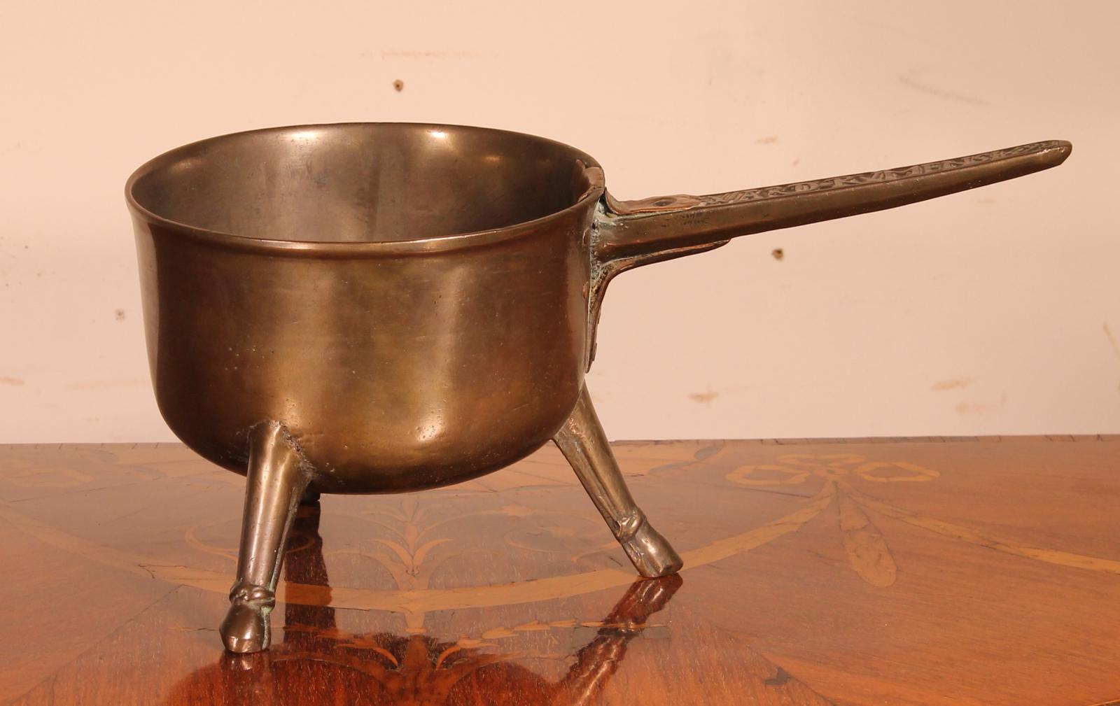 17th Century Tripod Apothecary Skillet Dated 1698 From The Ward Rvmens Family (1 of 9)
