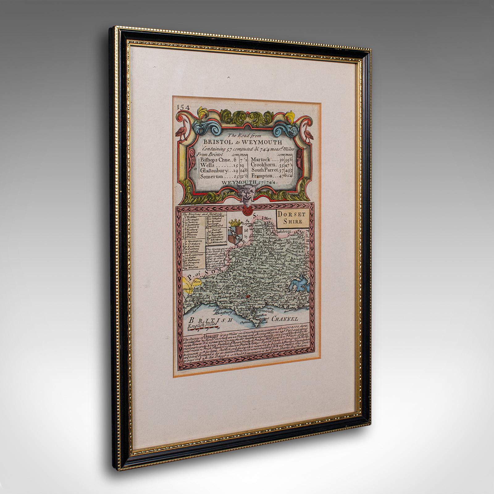 Antique Road Map, Bristol to Weymouth, English, Framed Cartography, Georgian (1 of 10)