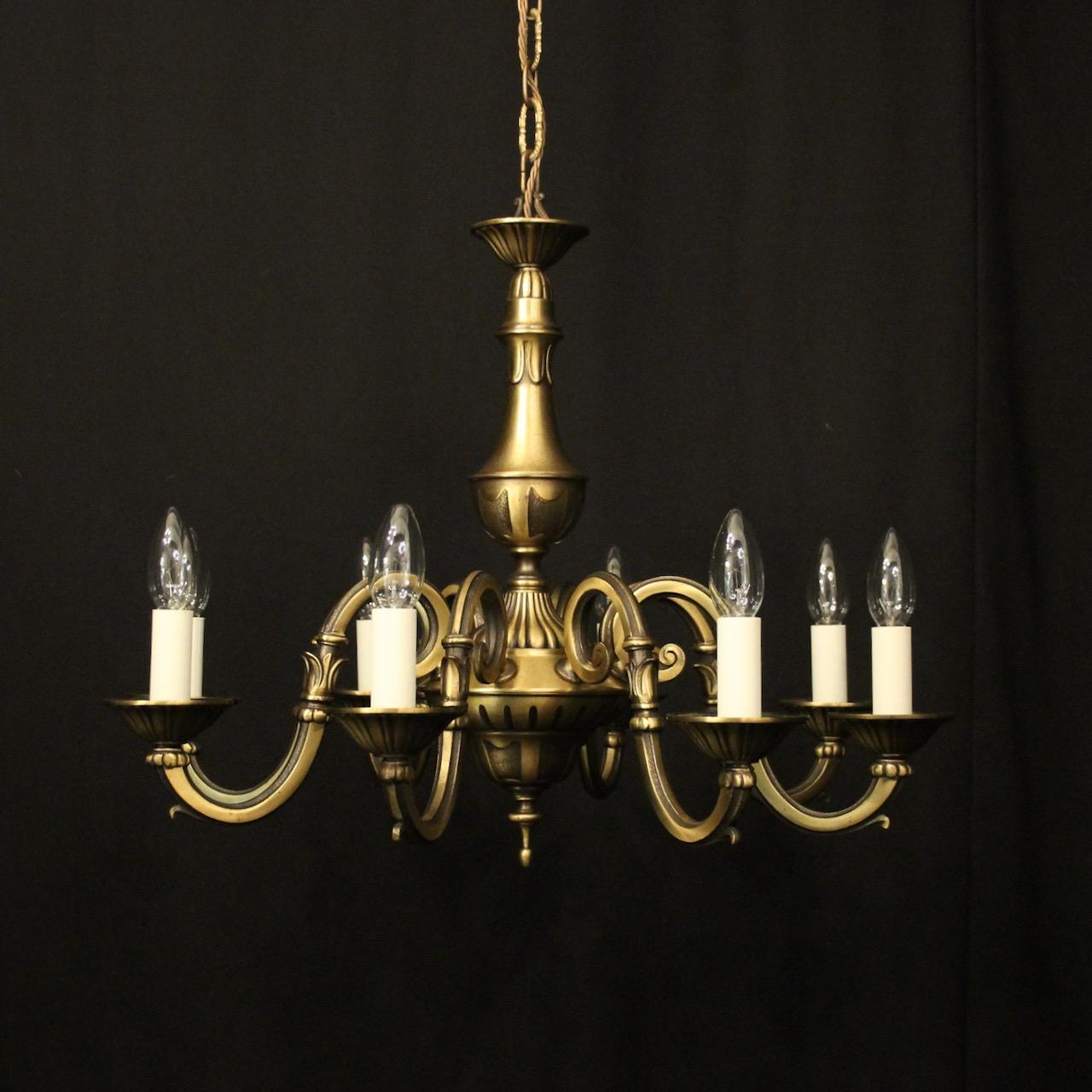 French Brass 8 Light Chandelier (1 of 10)