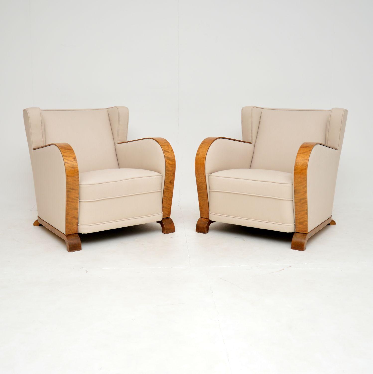 Pair of Art Deco Satin Birch Armchairs (1 of 10) Pair of Art Deco Satin Birch Armchairs (1 of 10)