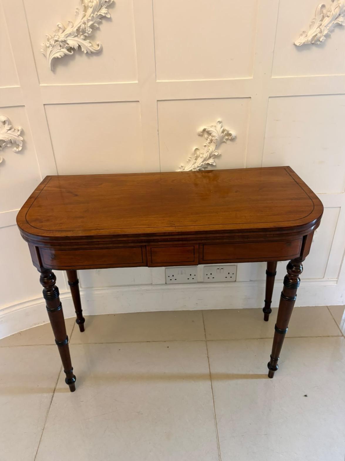 Antique Georgian Mahogany Inlaid Fold-over Card & Console Table (1 of 13) Antique Georgian Mahogany Inlaid Fold-over Card & Console Table (1 of 13)