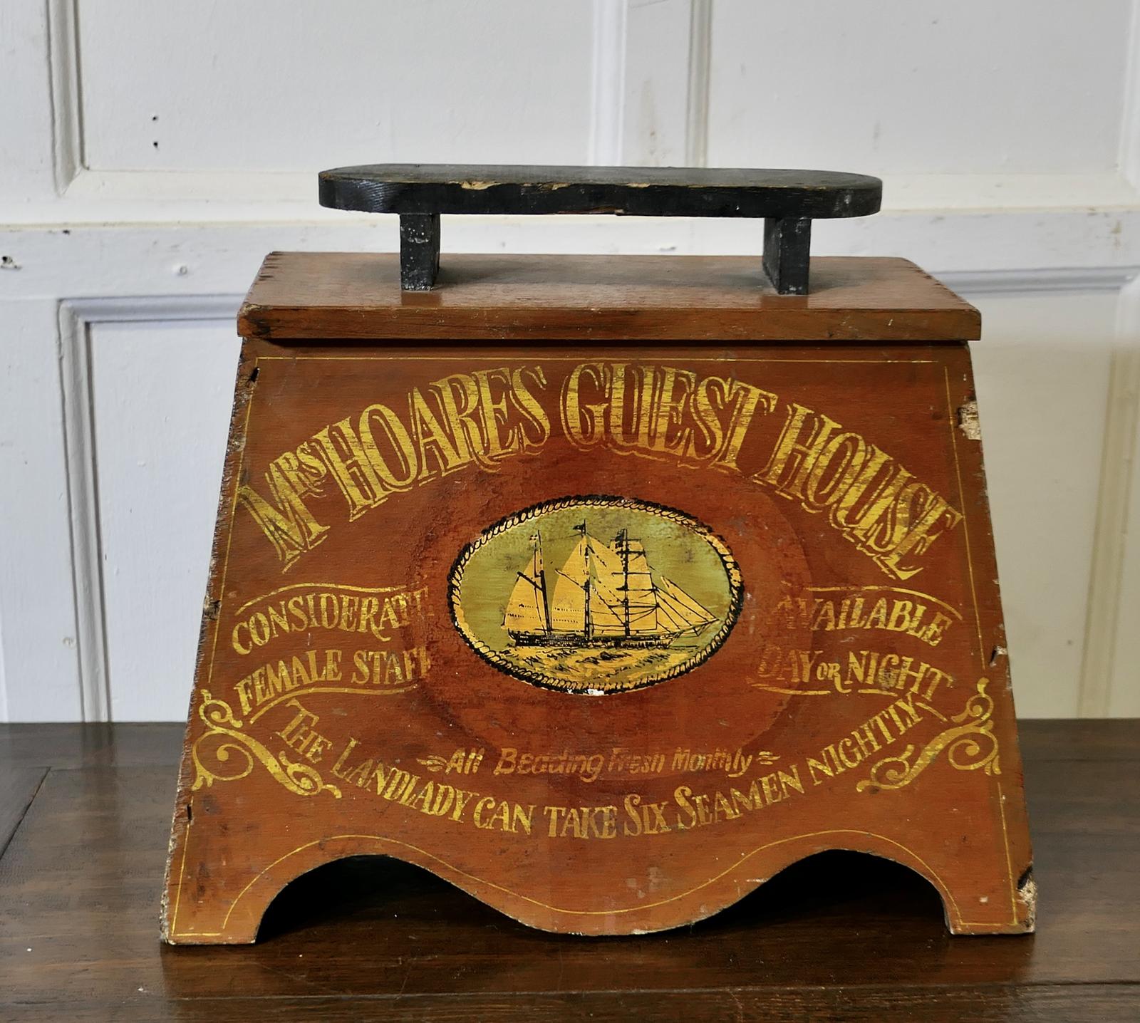 Folk Art Boot & Shoe Cleaning Box with Foot Shaped Shoe Rest (1 of 5)