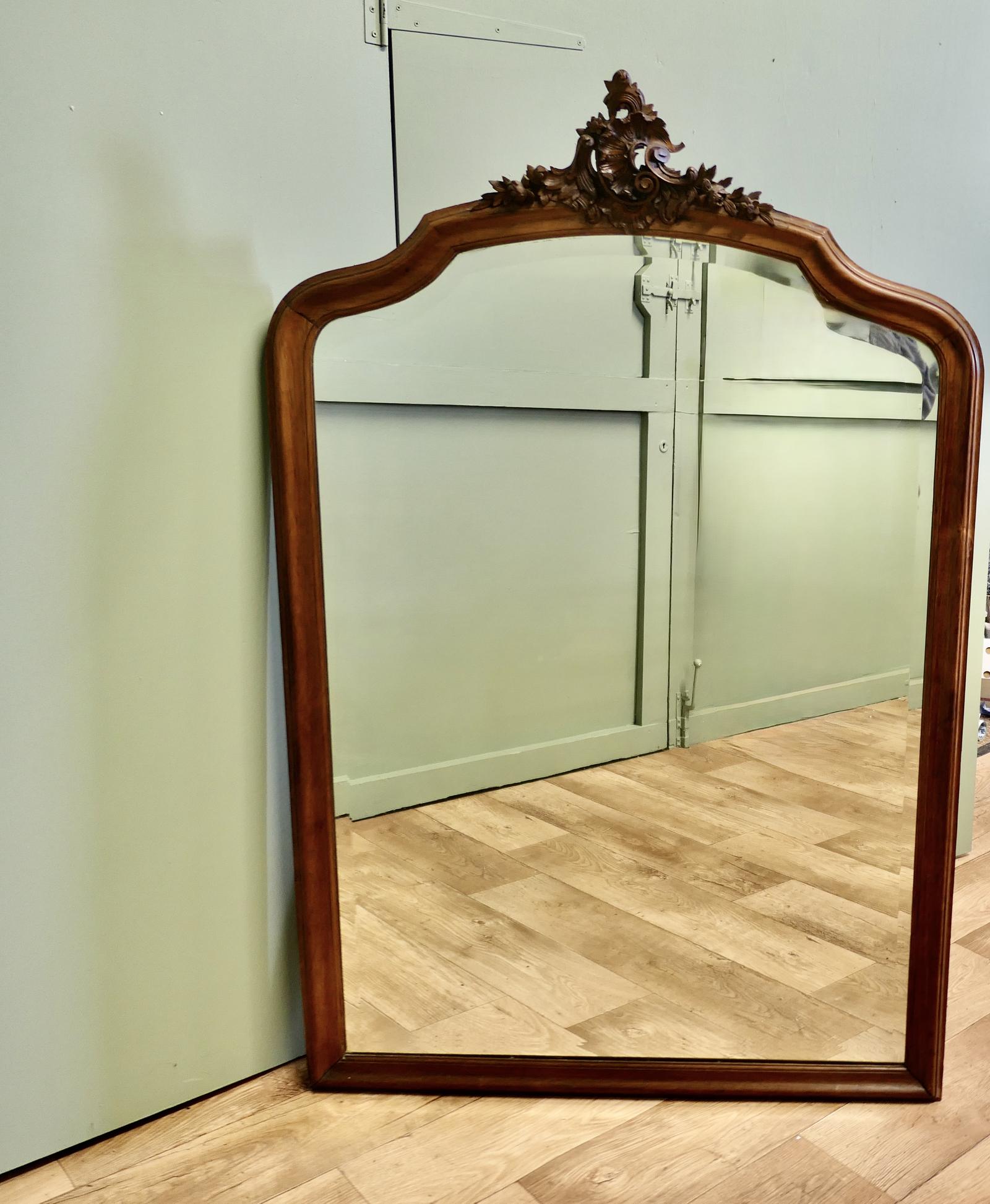Tall French Carved Chestnut Hall Mirror (1 of 6) Tall French Carved Chestnut Hall Mirror (1 of 6)