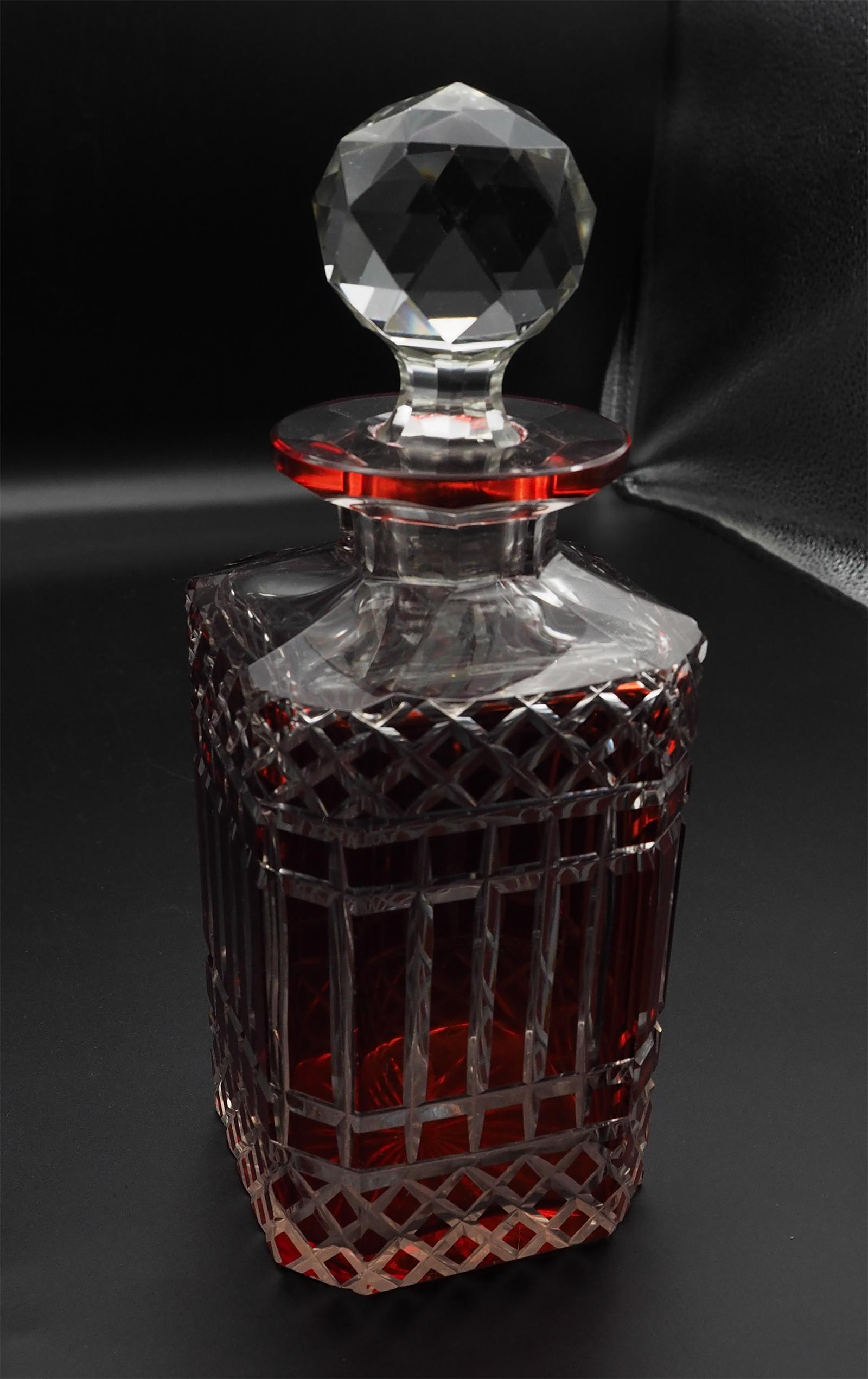 Rare Victorian Red Glass Decanter (1 of 6)
